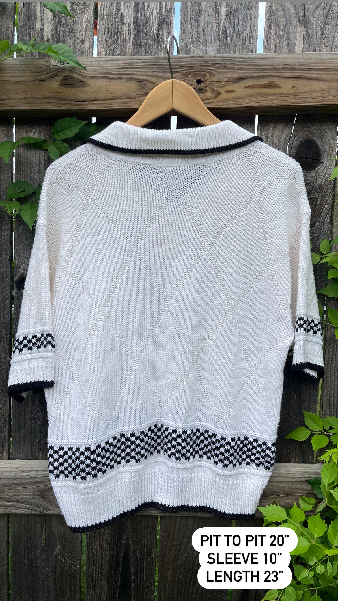 90s checkered knit henley