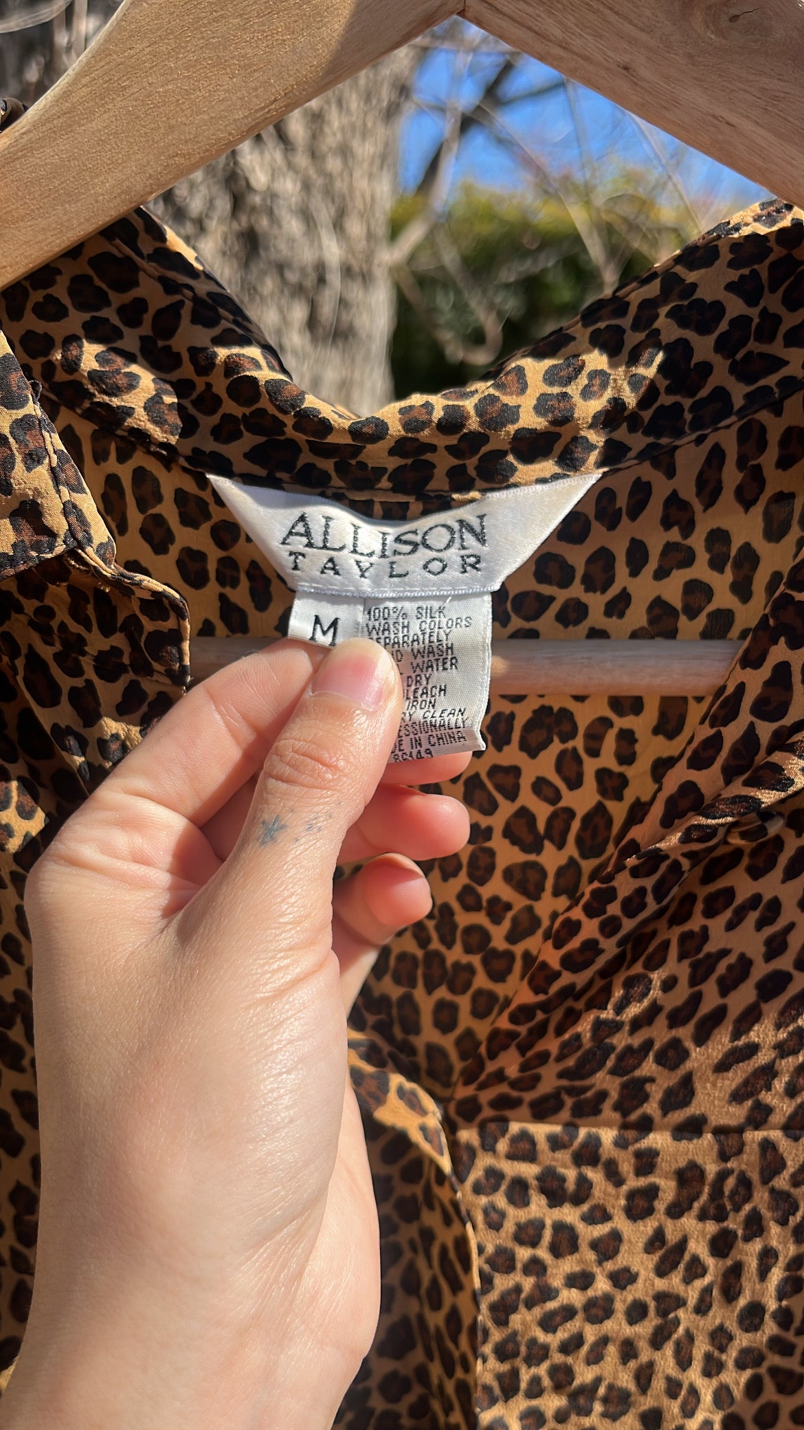 90s silk leopard blouse for lauren