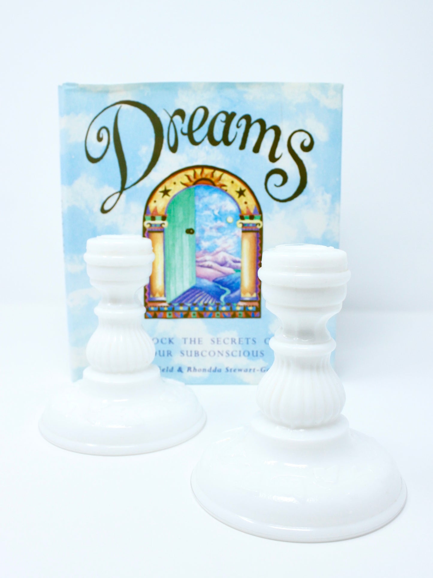 1970s Milk Glass Candle Holders