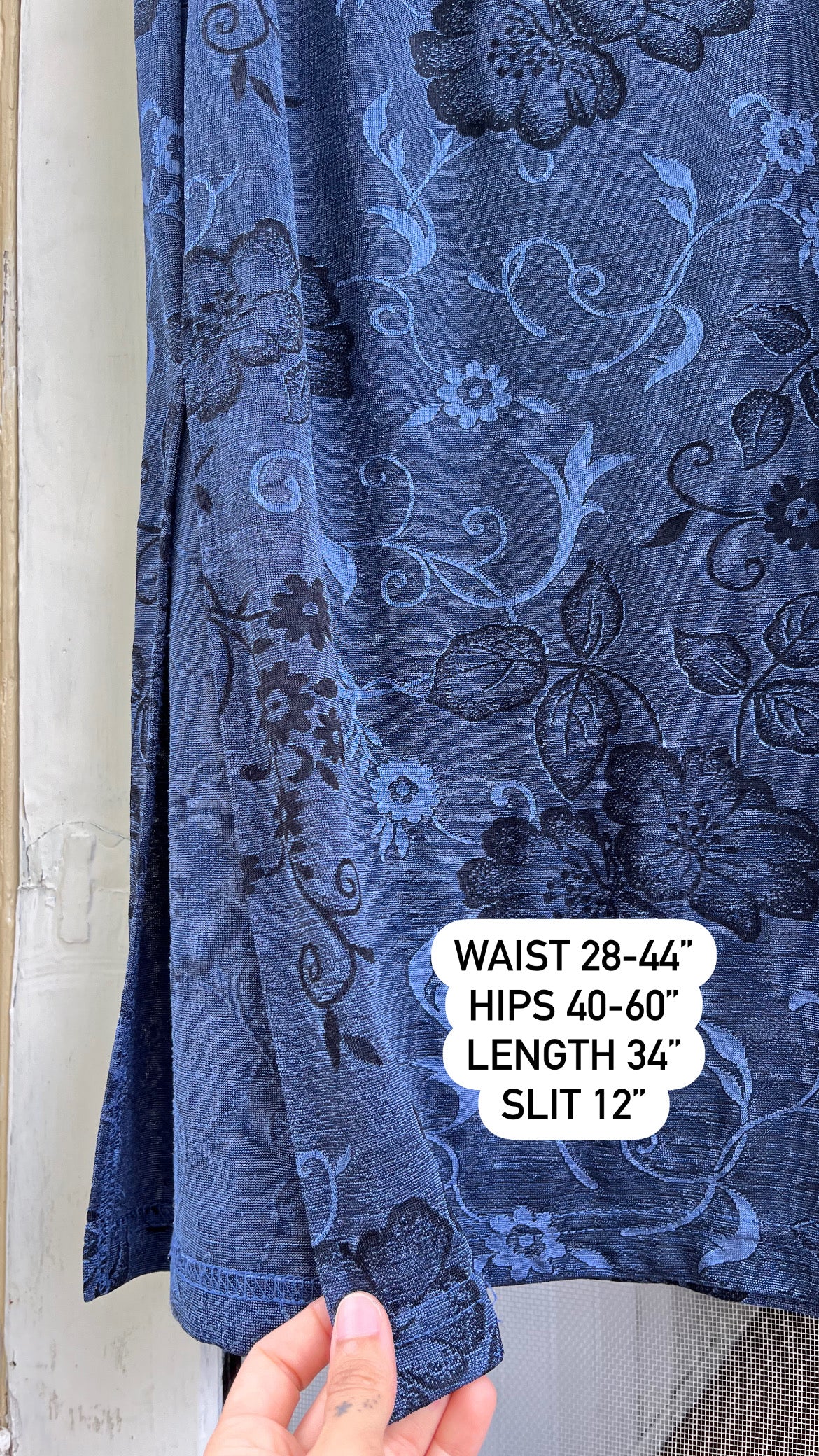 90s slinky blue floral maxi for maya