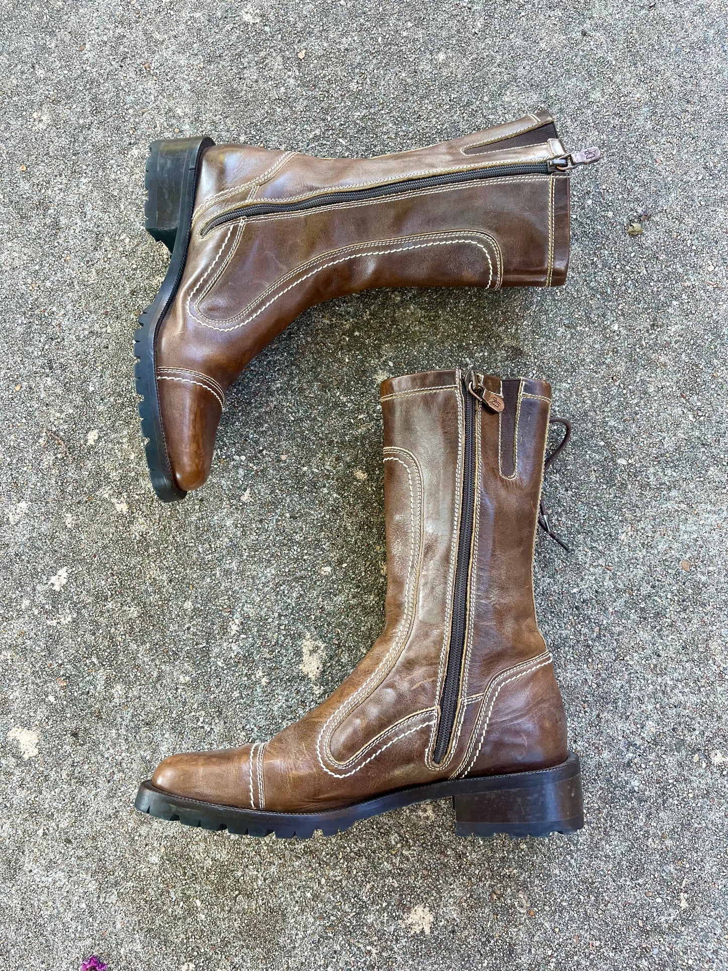 90s/y2k leather lace up boots for esma