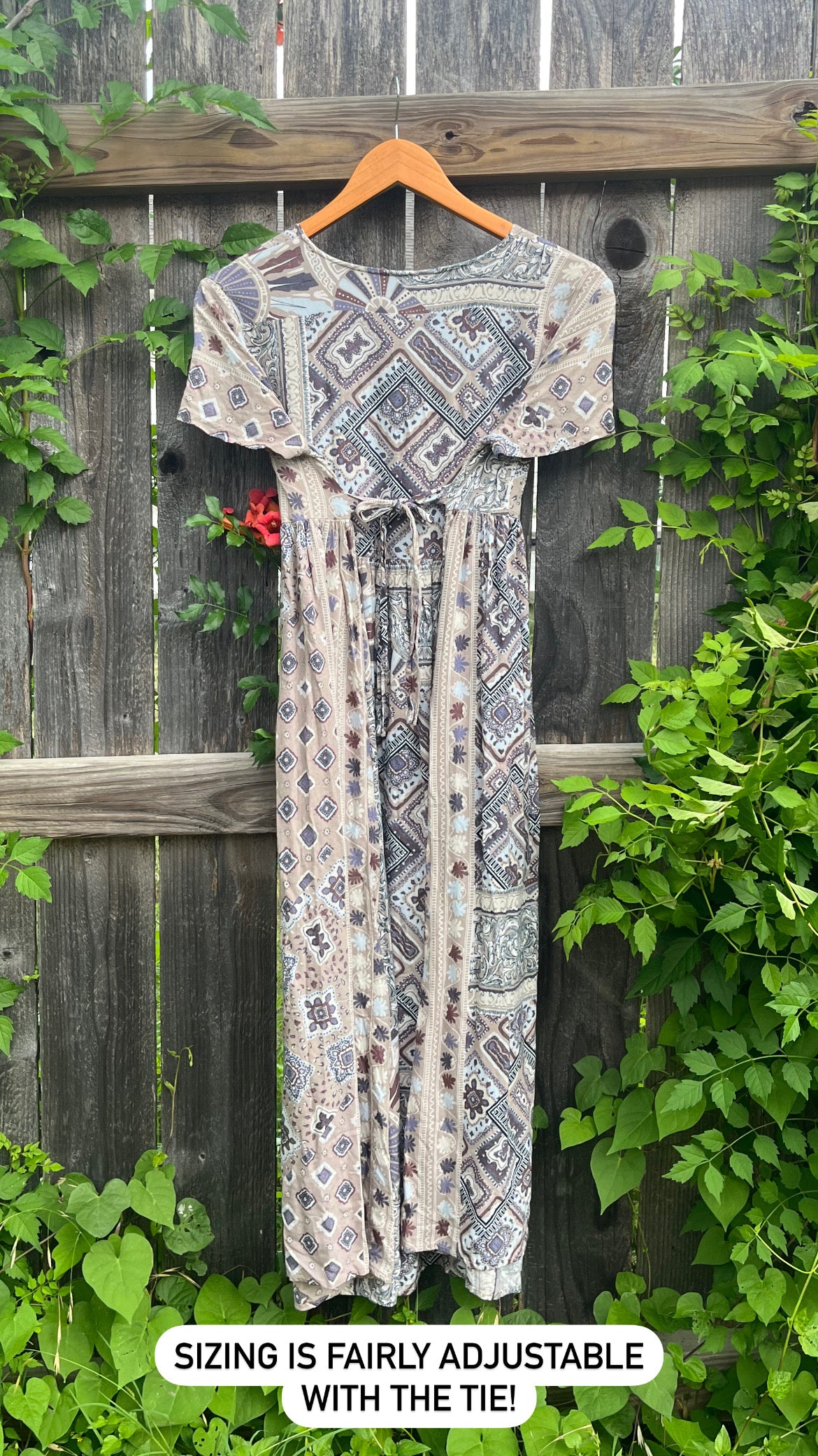 90s print rayon maxi dress for hannah