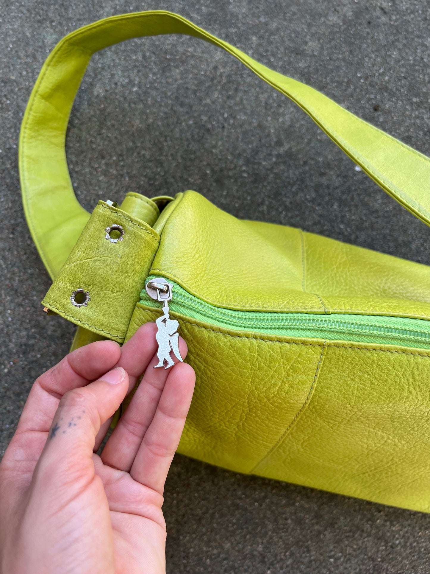 y2k brat green leather bag for kyndall