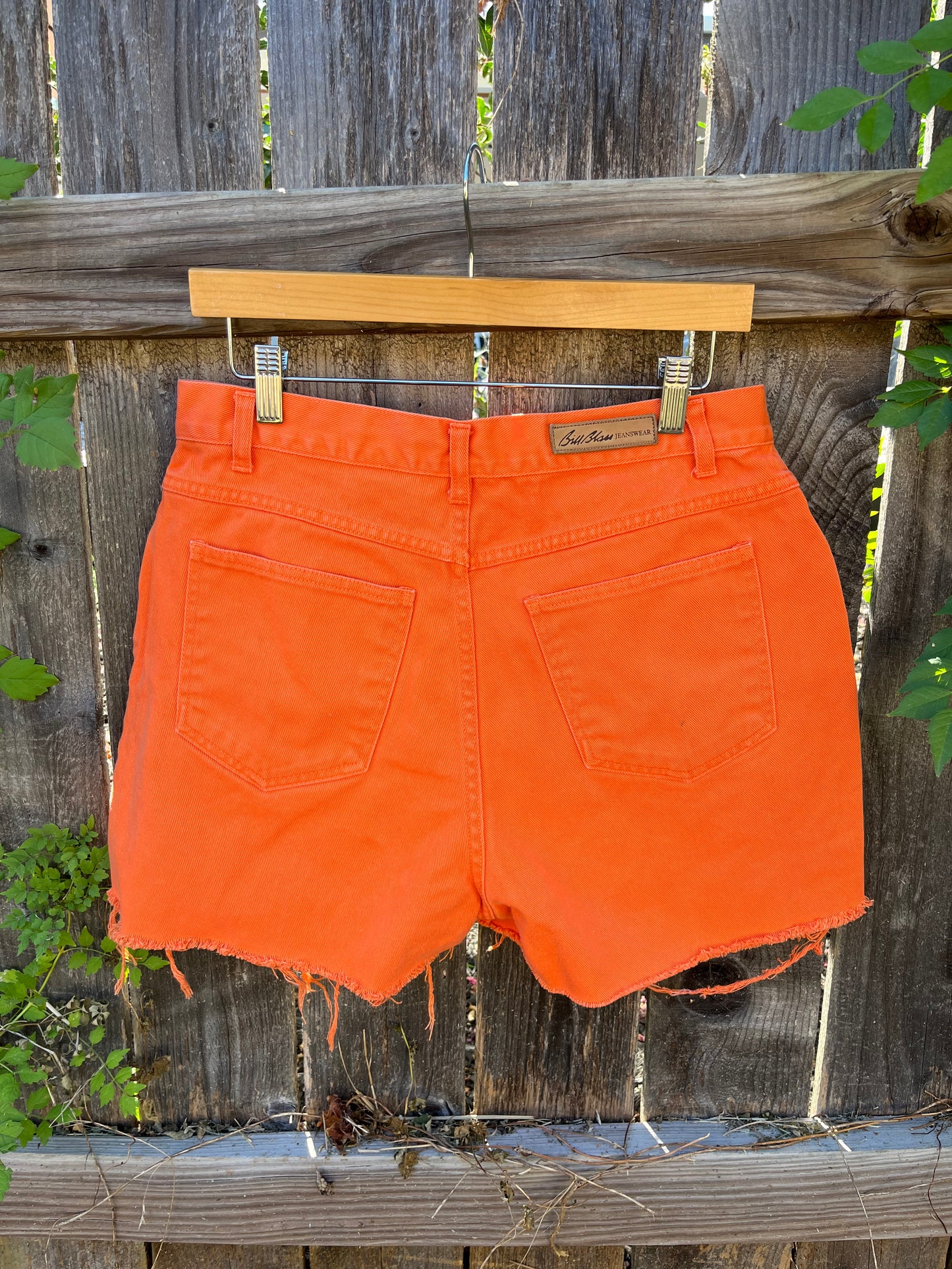 90s orange denim shorts for gabybee