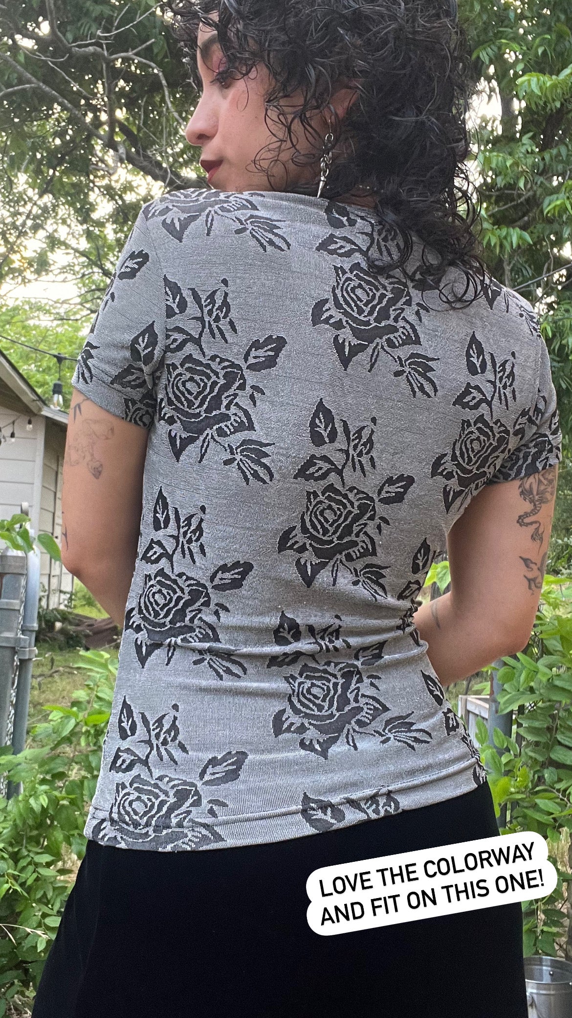 90s midnight blue glitter maxi + rose top for lisha