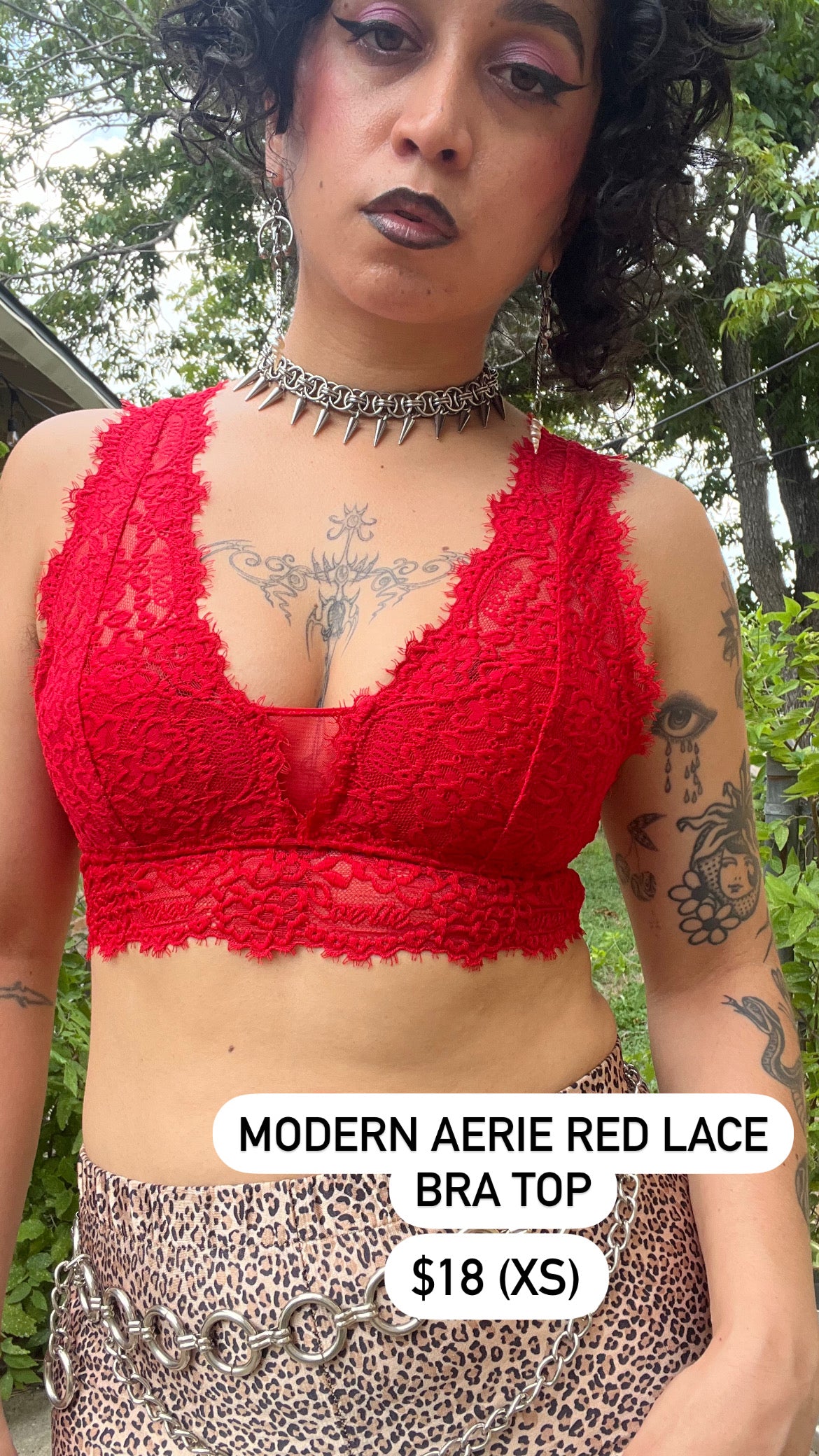 modern frederick’s black bra + aerie red lace bra for darrian