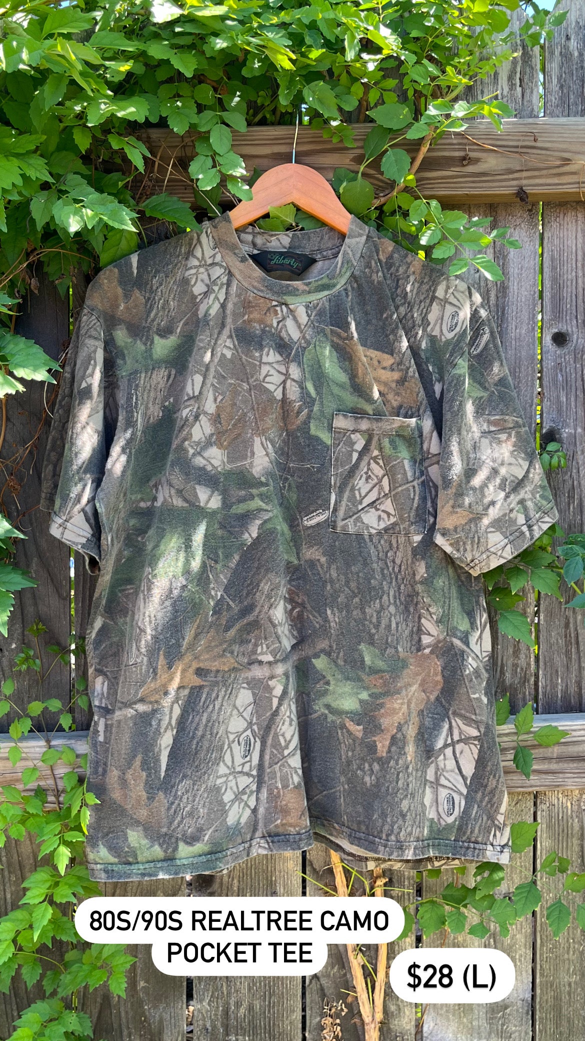 80s/90s realtree camo pocket tee for hannah