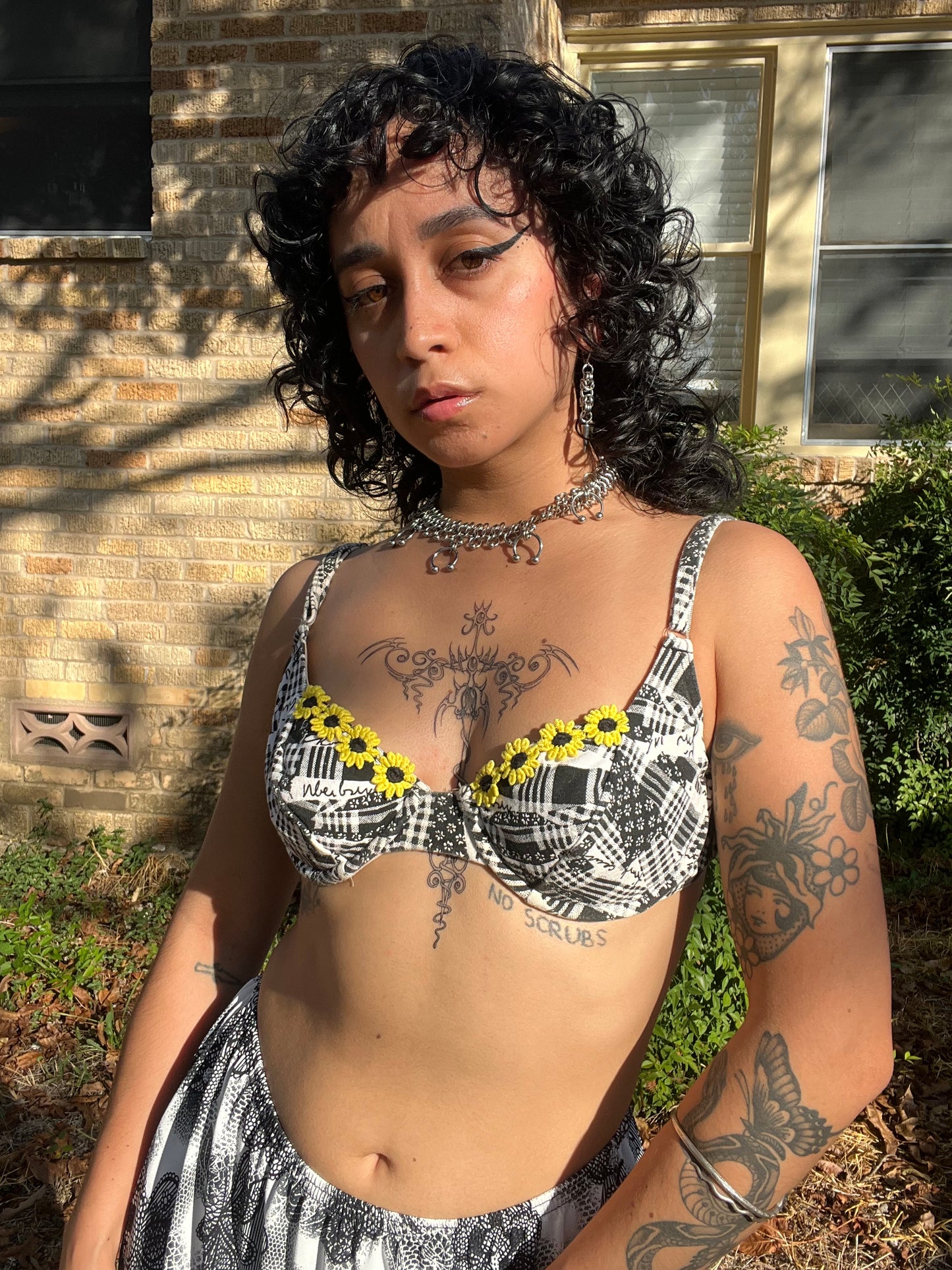 1990s Sunflower Bikini Top