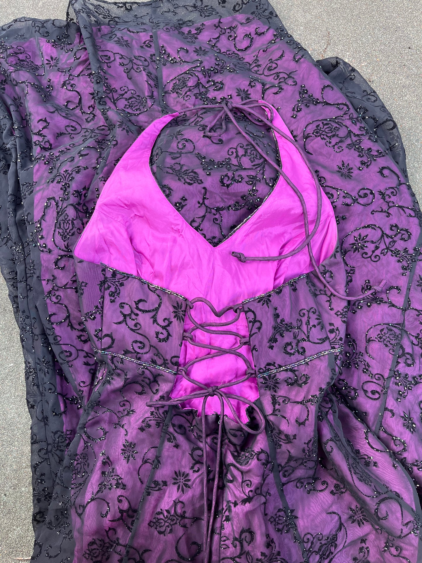 90s goth beaded gown for lisha