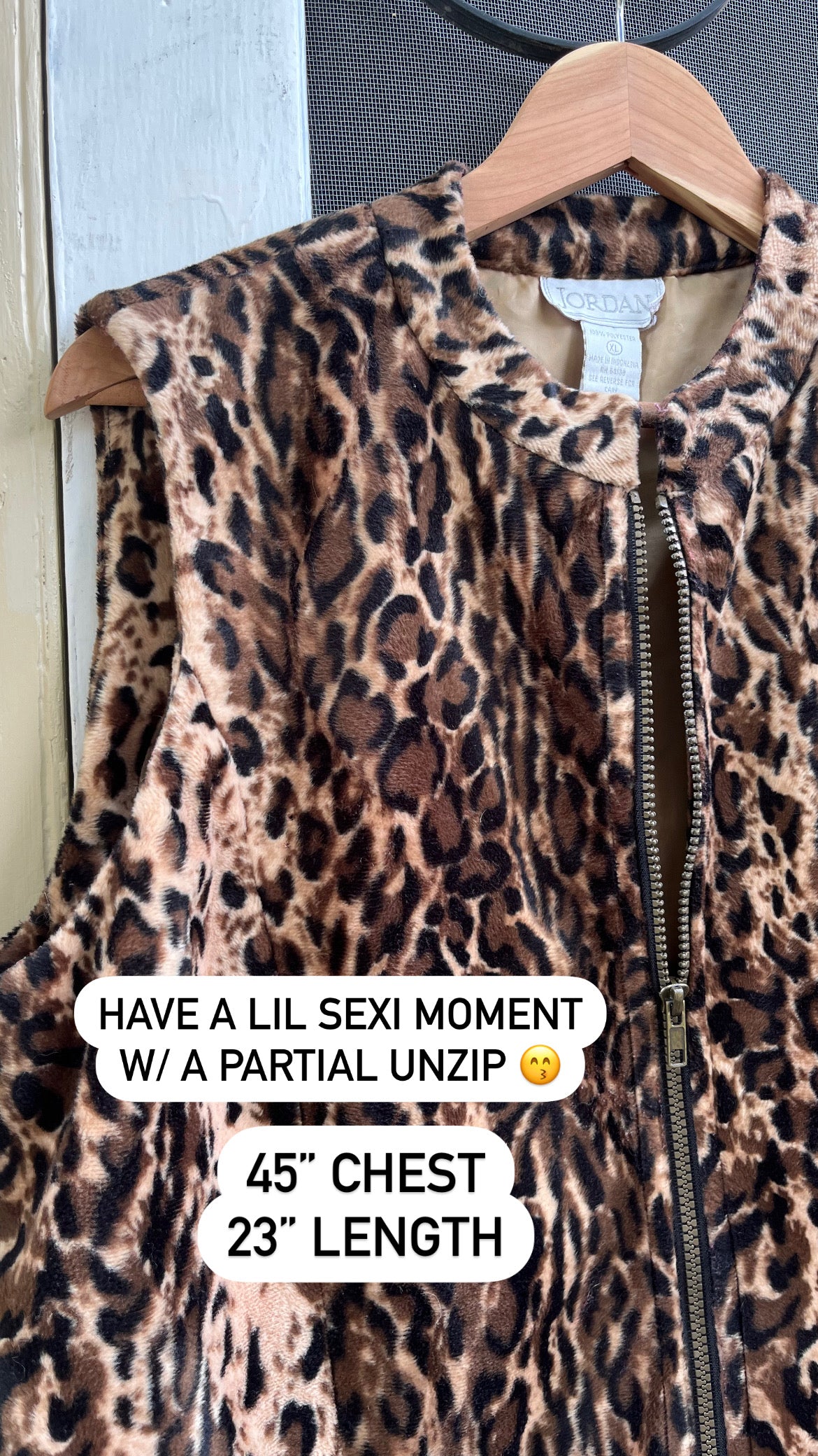 90s velvet leopard vest for claire