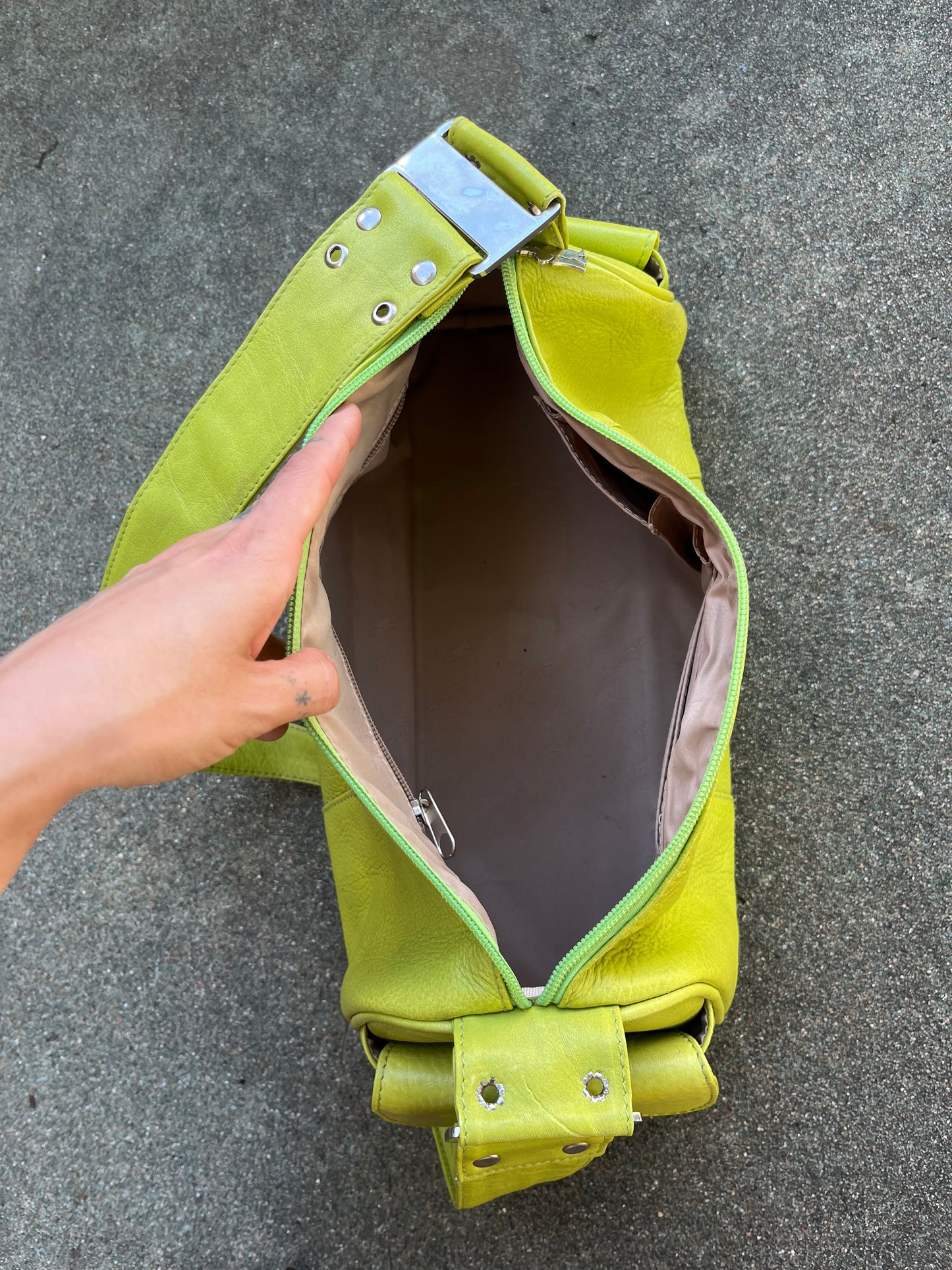 y2k brat green leather bag for kyndall