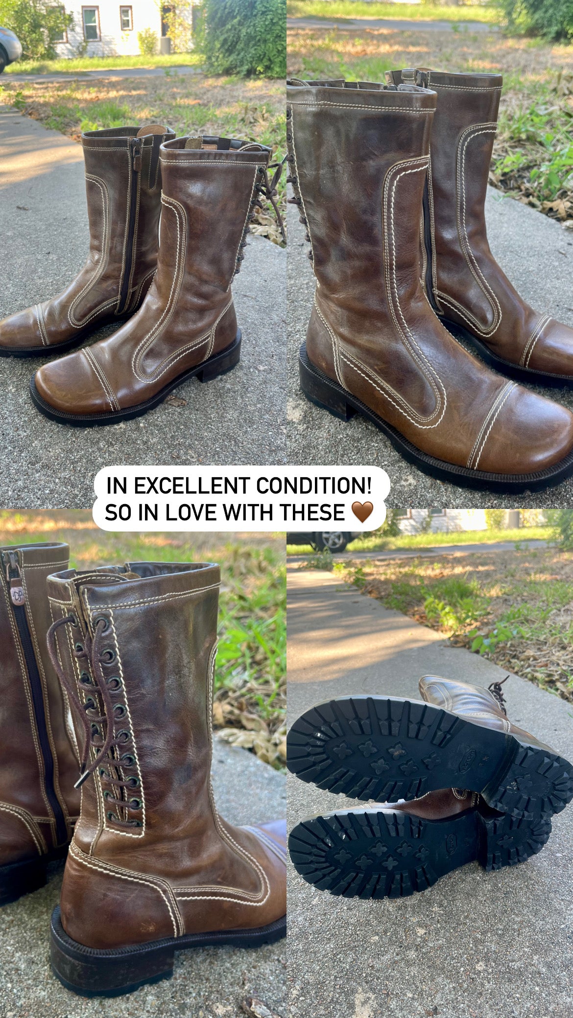 90s/y2k leather lace up boots for esma