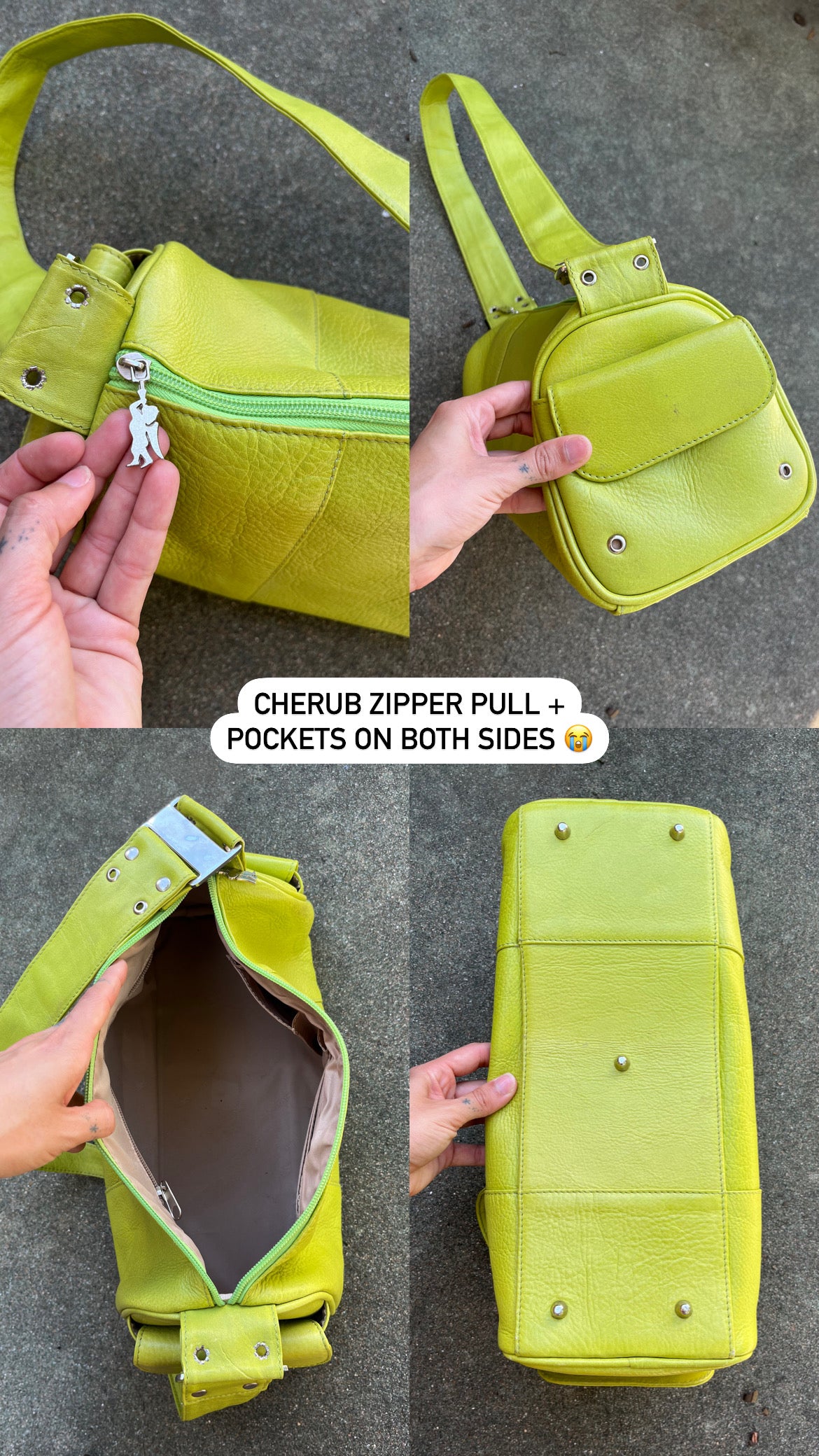 y2k brat green leather bag for kyndall