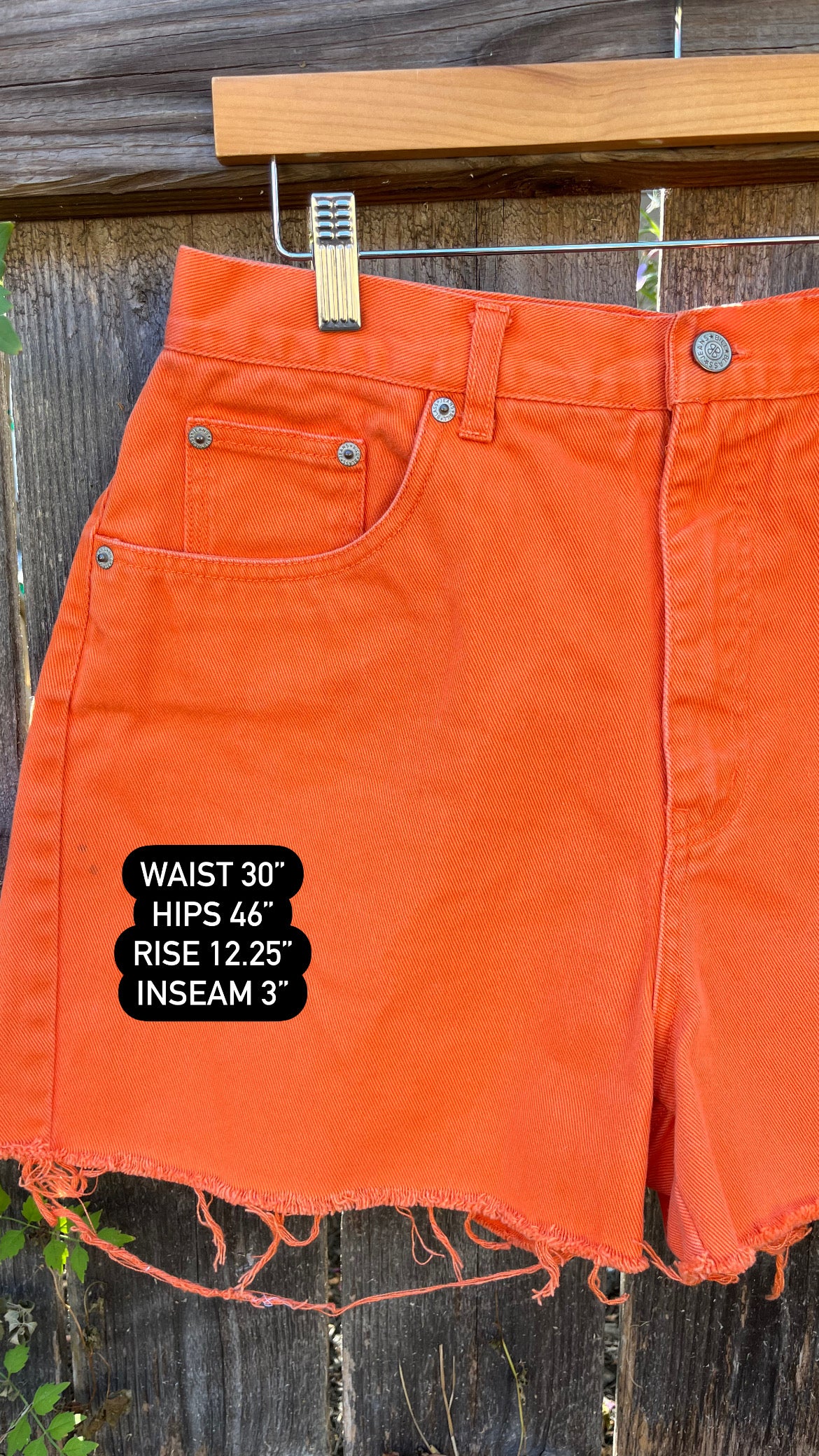 90s orange denim shorts for gabybee