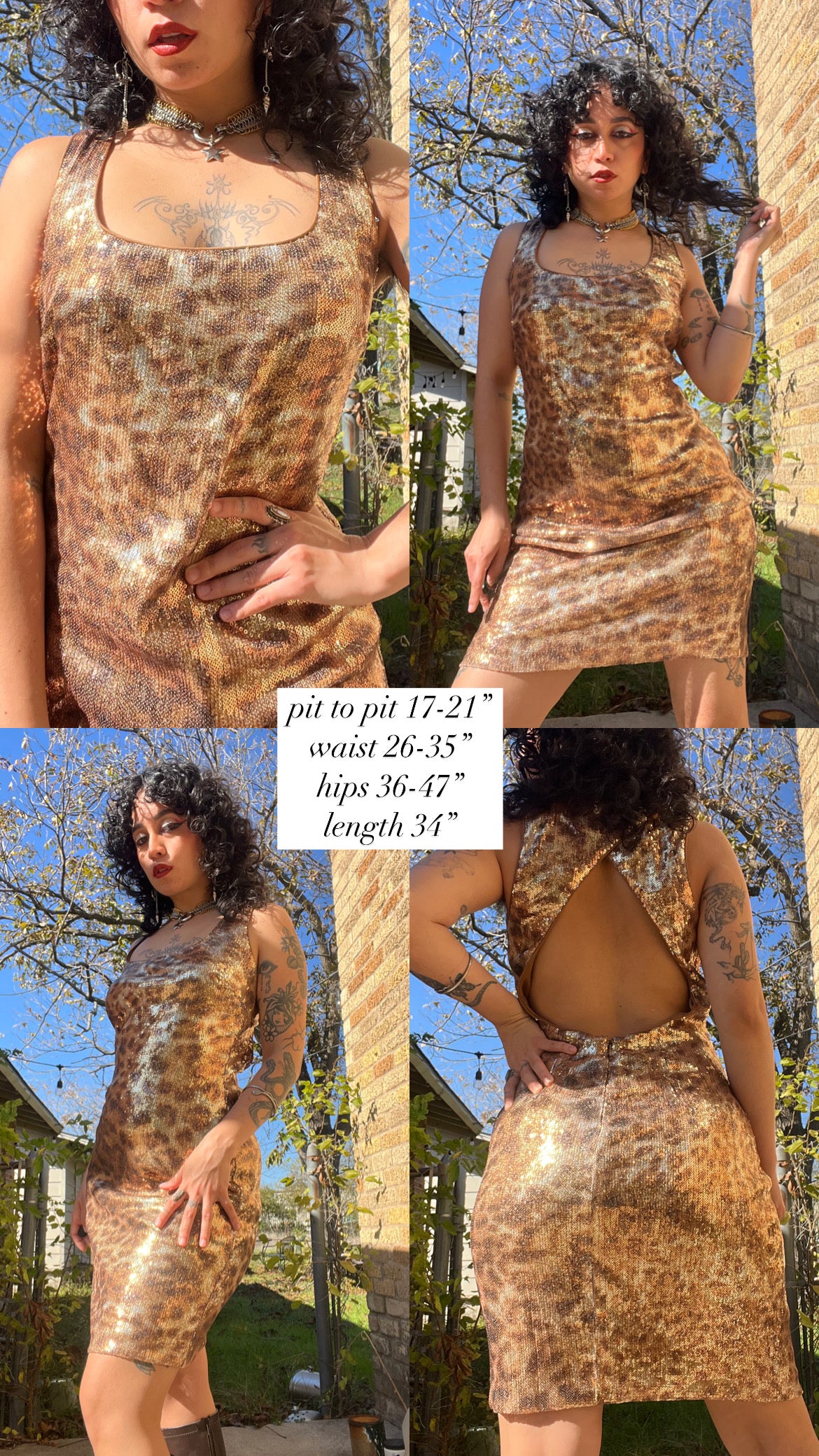 y2k sequin leopard dress for goldie