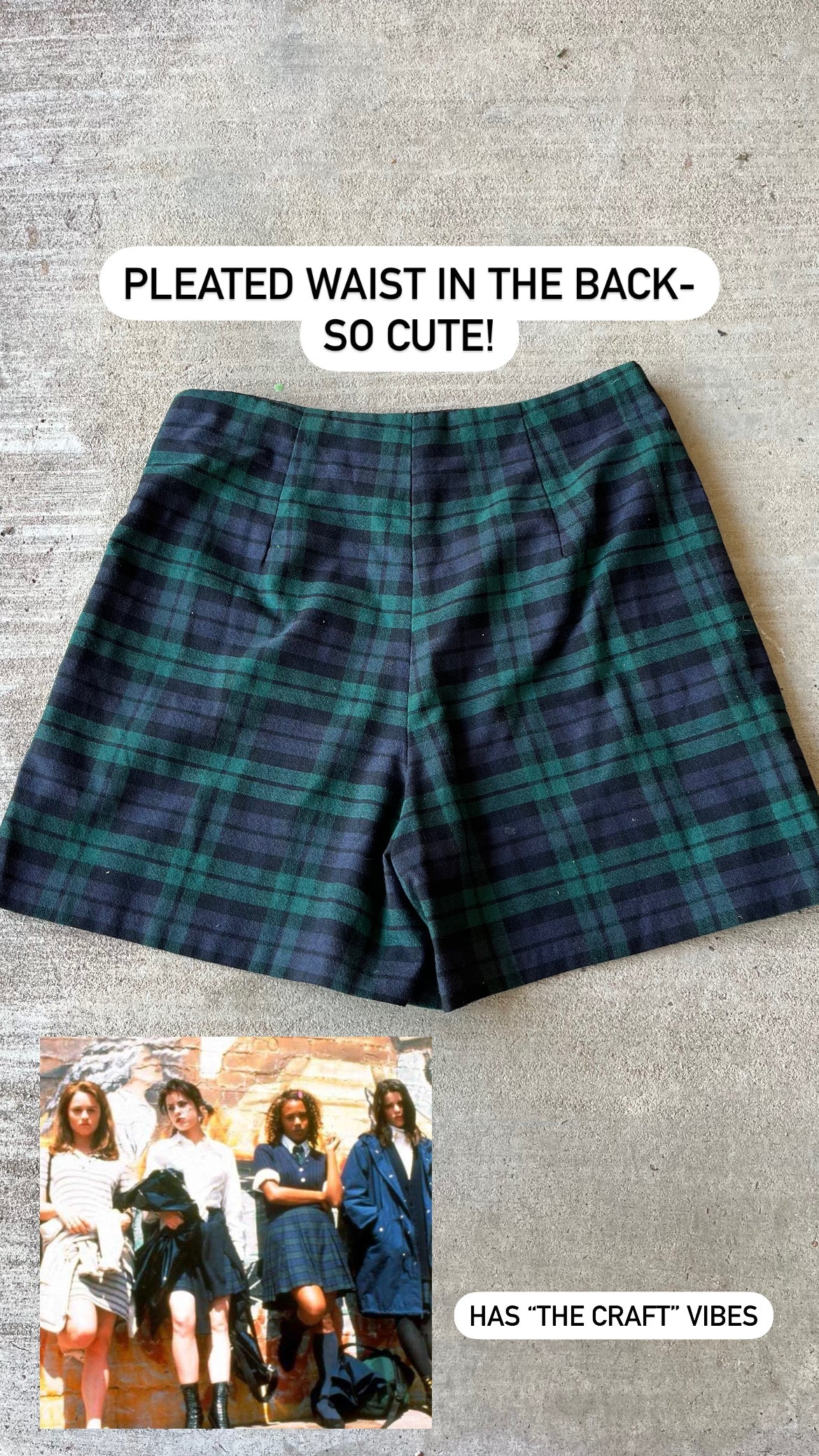 80s blue & green plaid skort for renee