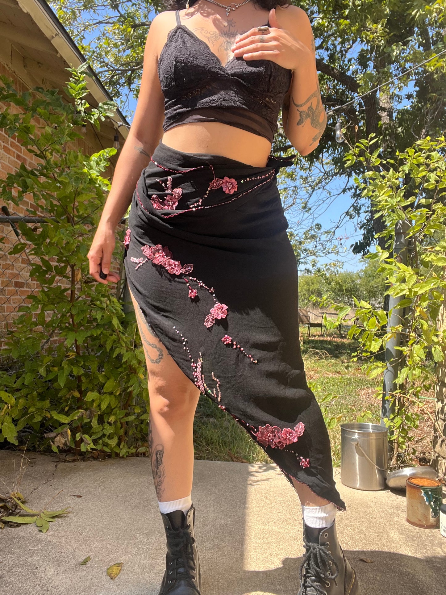 90s silk checkered button up + y2k silk shawl for ashley