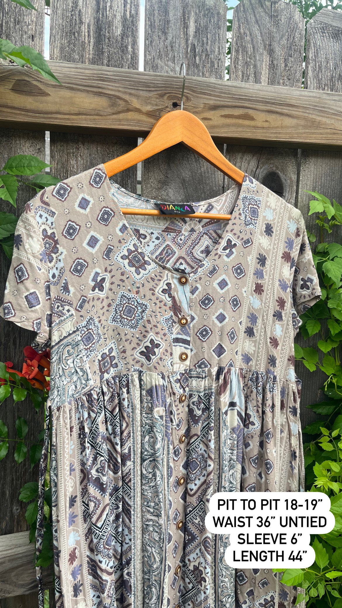 90s print rayon maxi dress for hannah