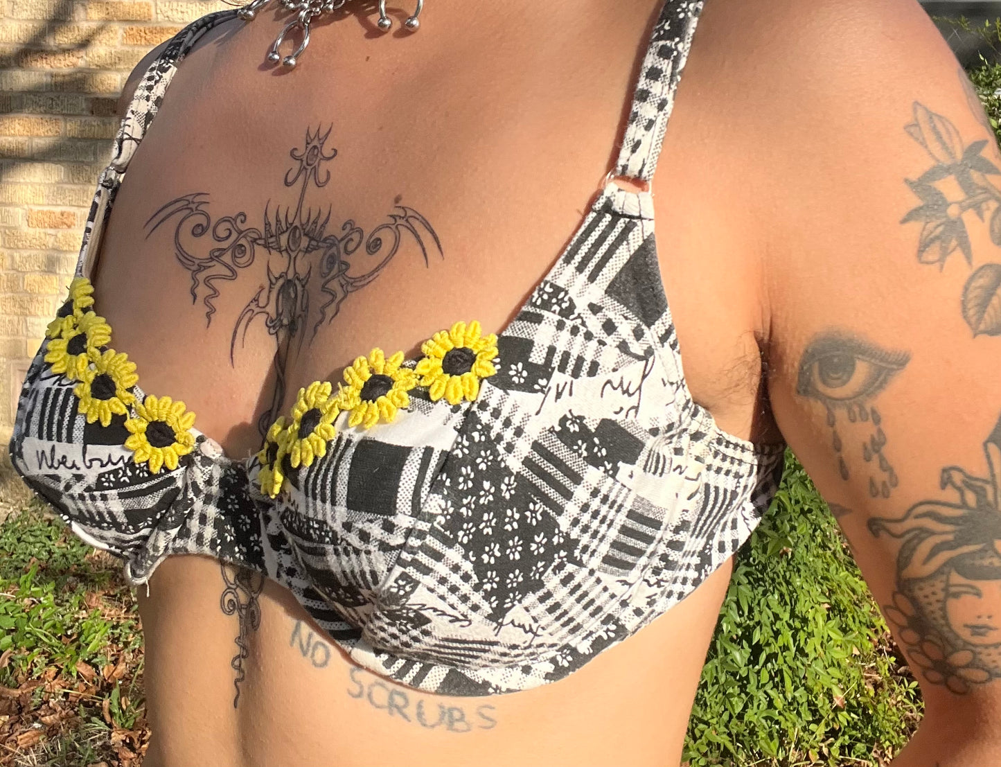 1990s Sunflower Bikini Top