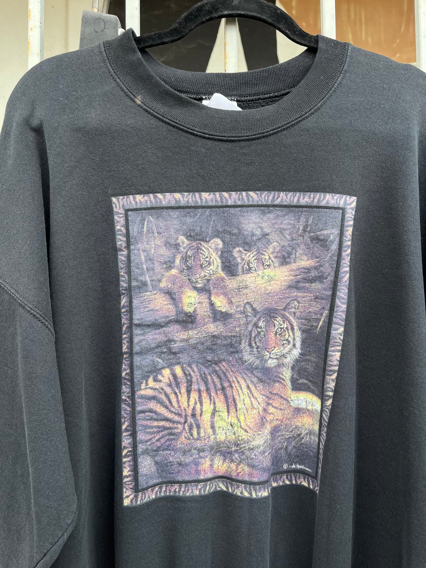 90s ralph lauren slouchy sweater + tiger sweatshirt for kathryn