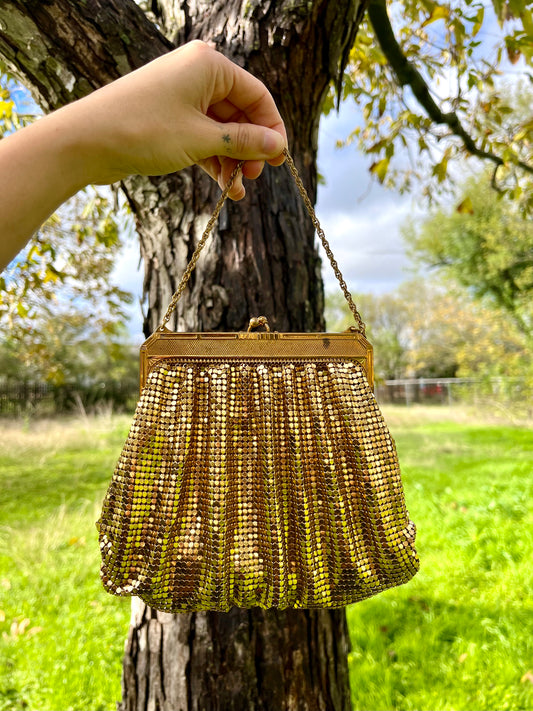 1940s Whiting & Davis Gold Mesh Purse