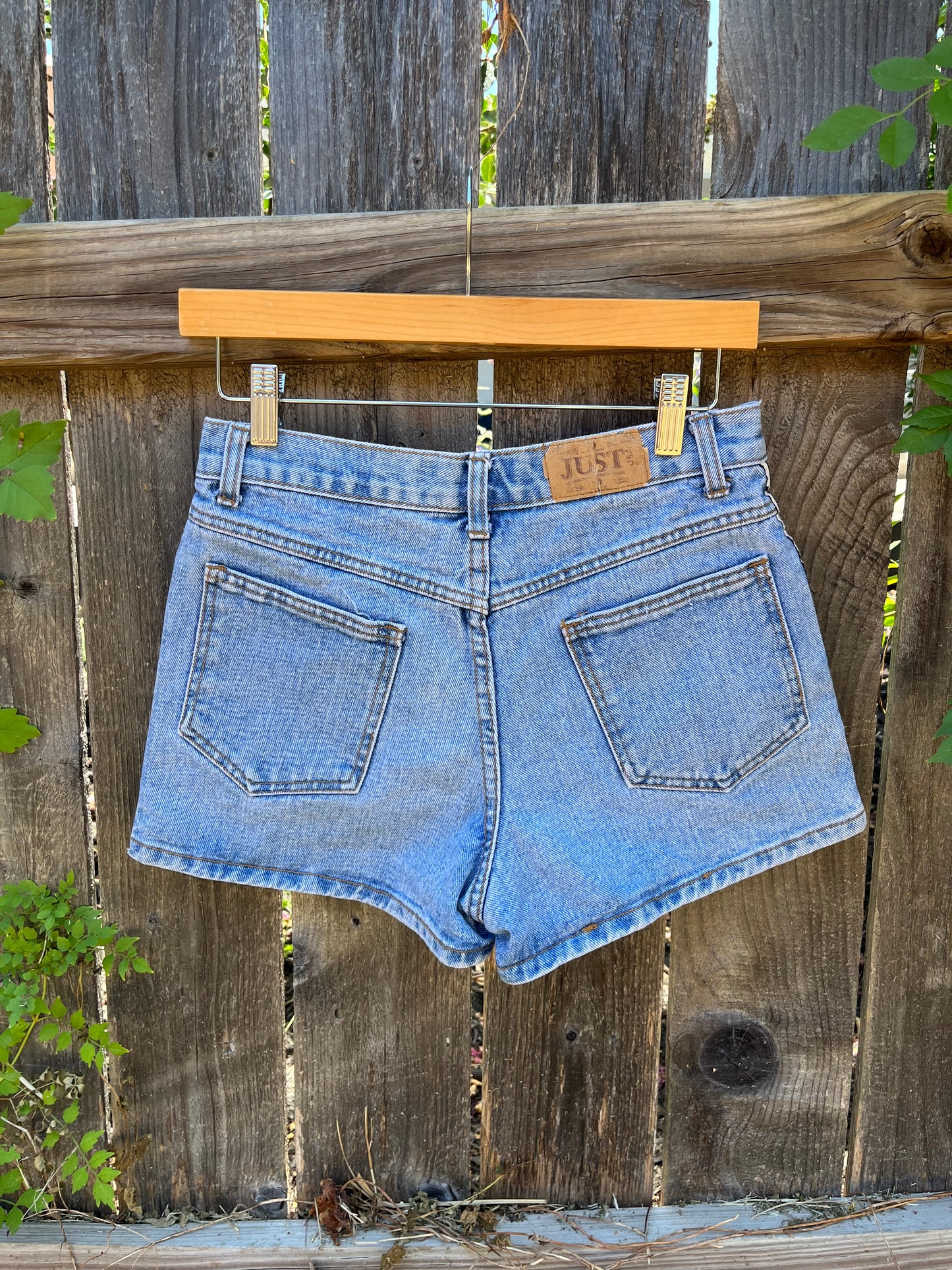 90s racer stripe denim shorts for marissa