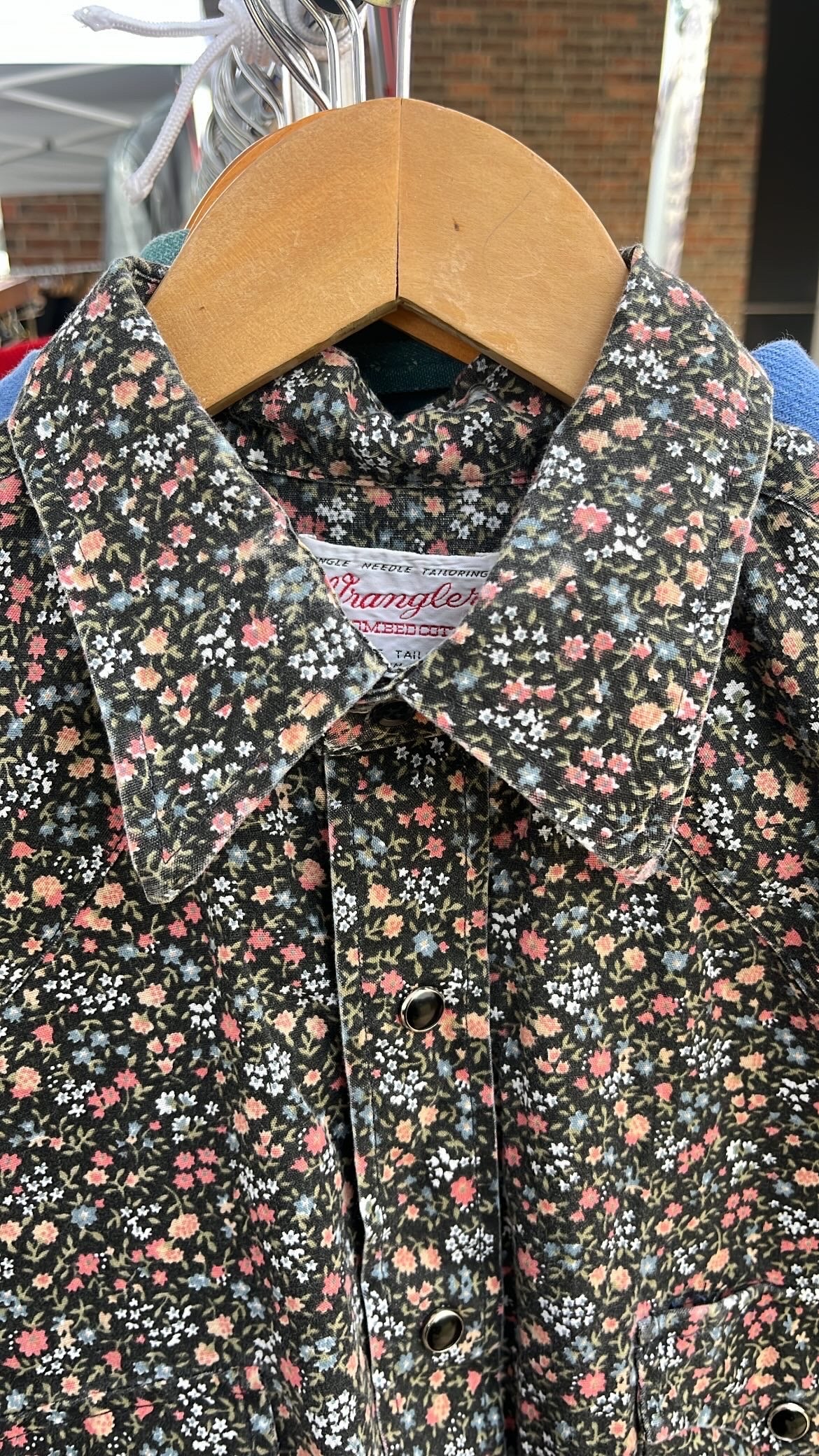 70s microfloral wrangler pearl snap for rachel