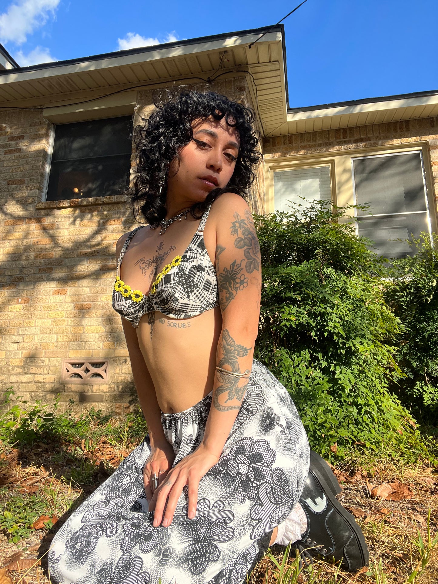1990s Sunflower Bikini Top