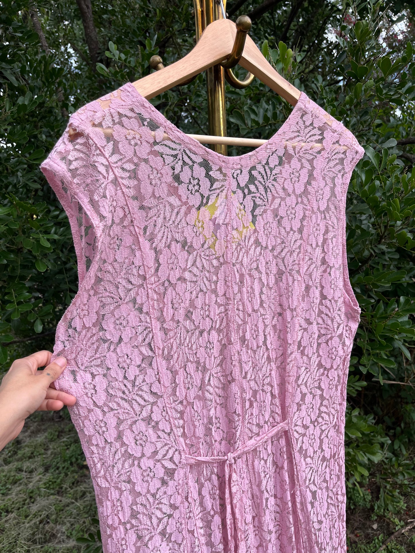 90s pink lace maxi for libby