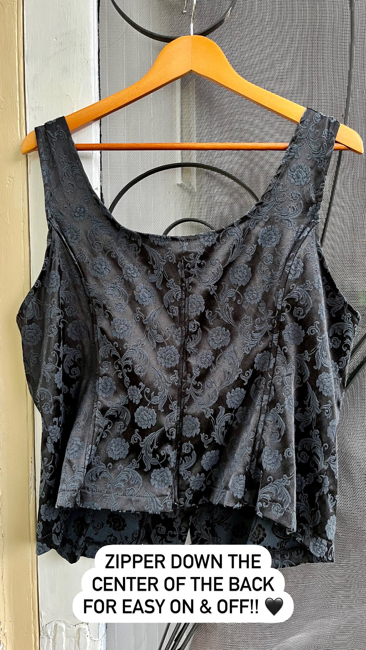 90s red velvet maxi skirt + fredericks corset for adriana