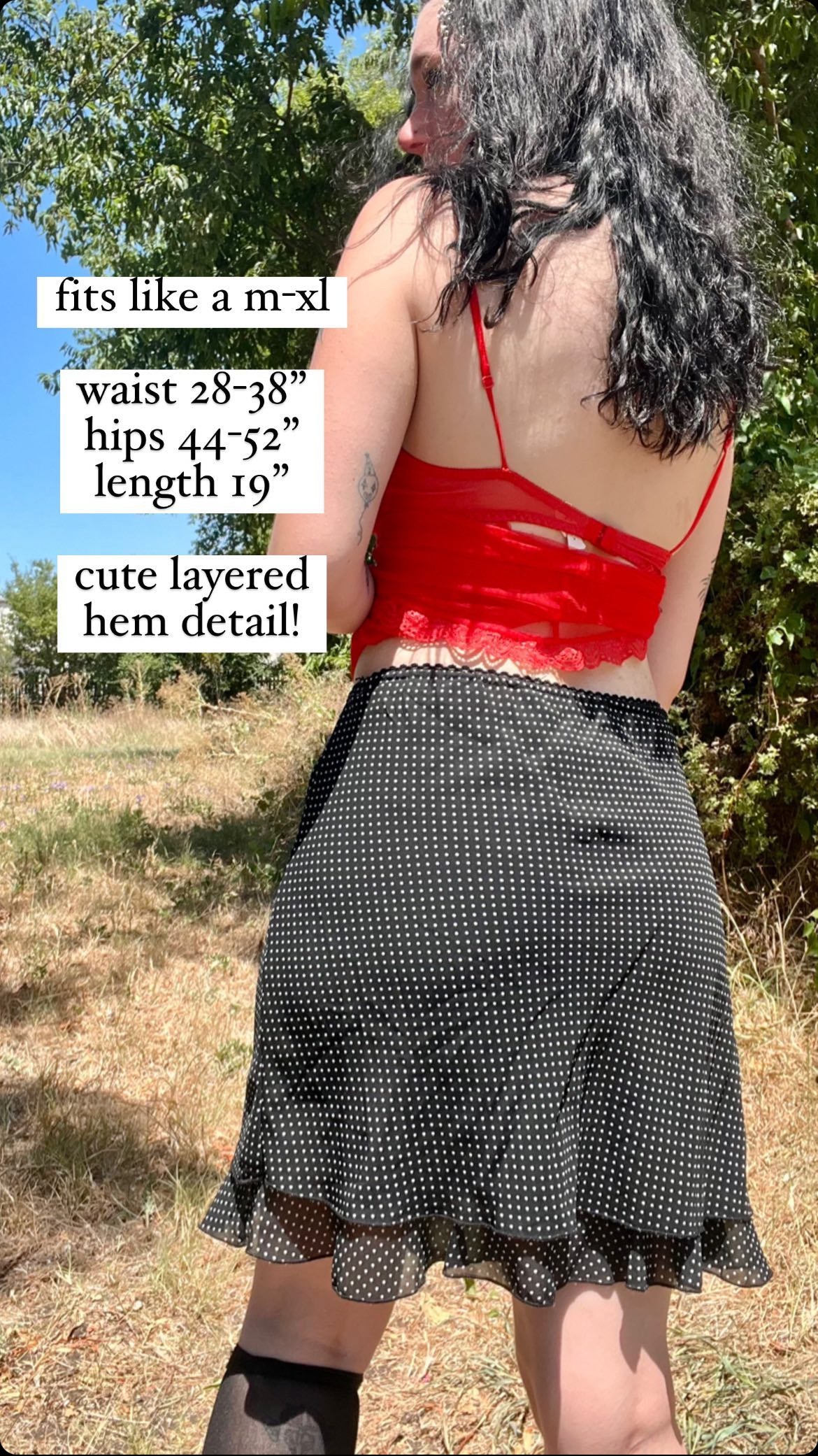 y2k polka dot mini skirt for sasha