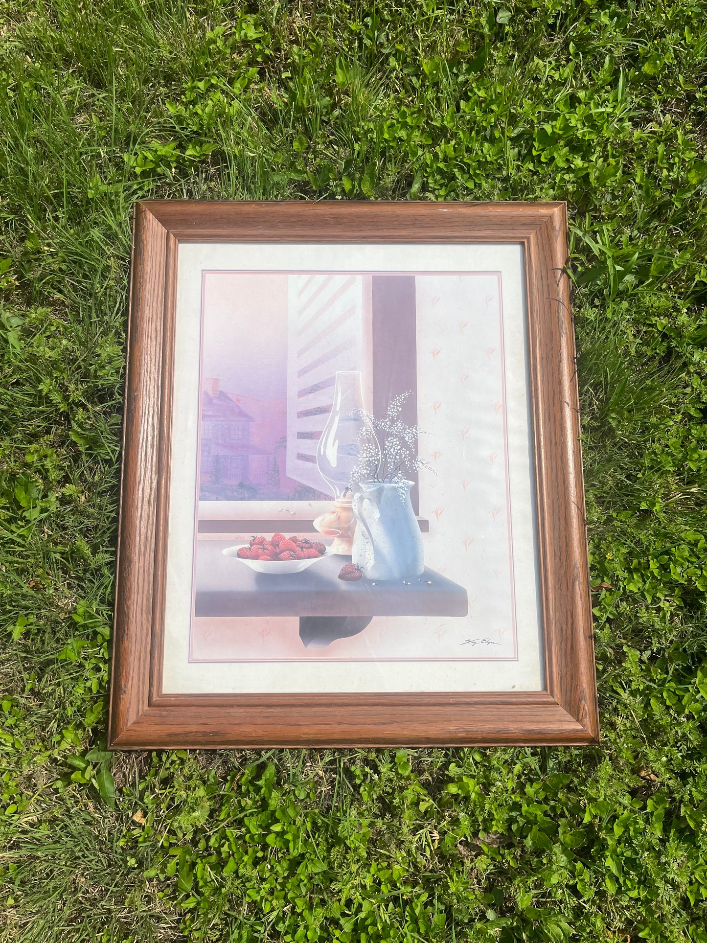 80s strawberry still life art for kathryn