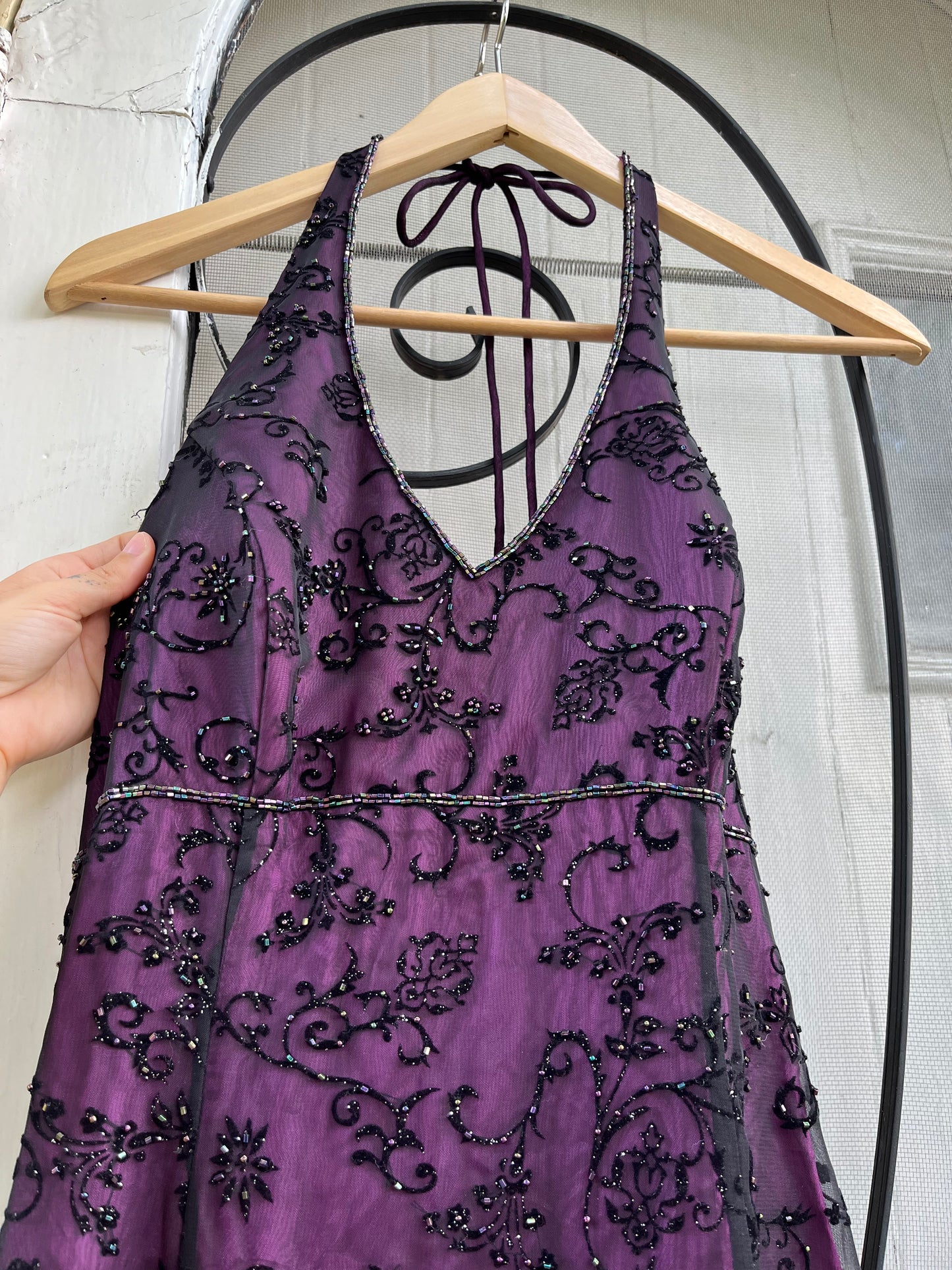90s goth beaded gown for lisha