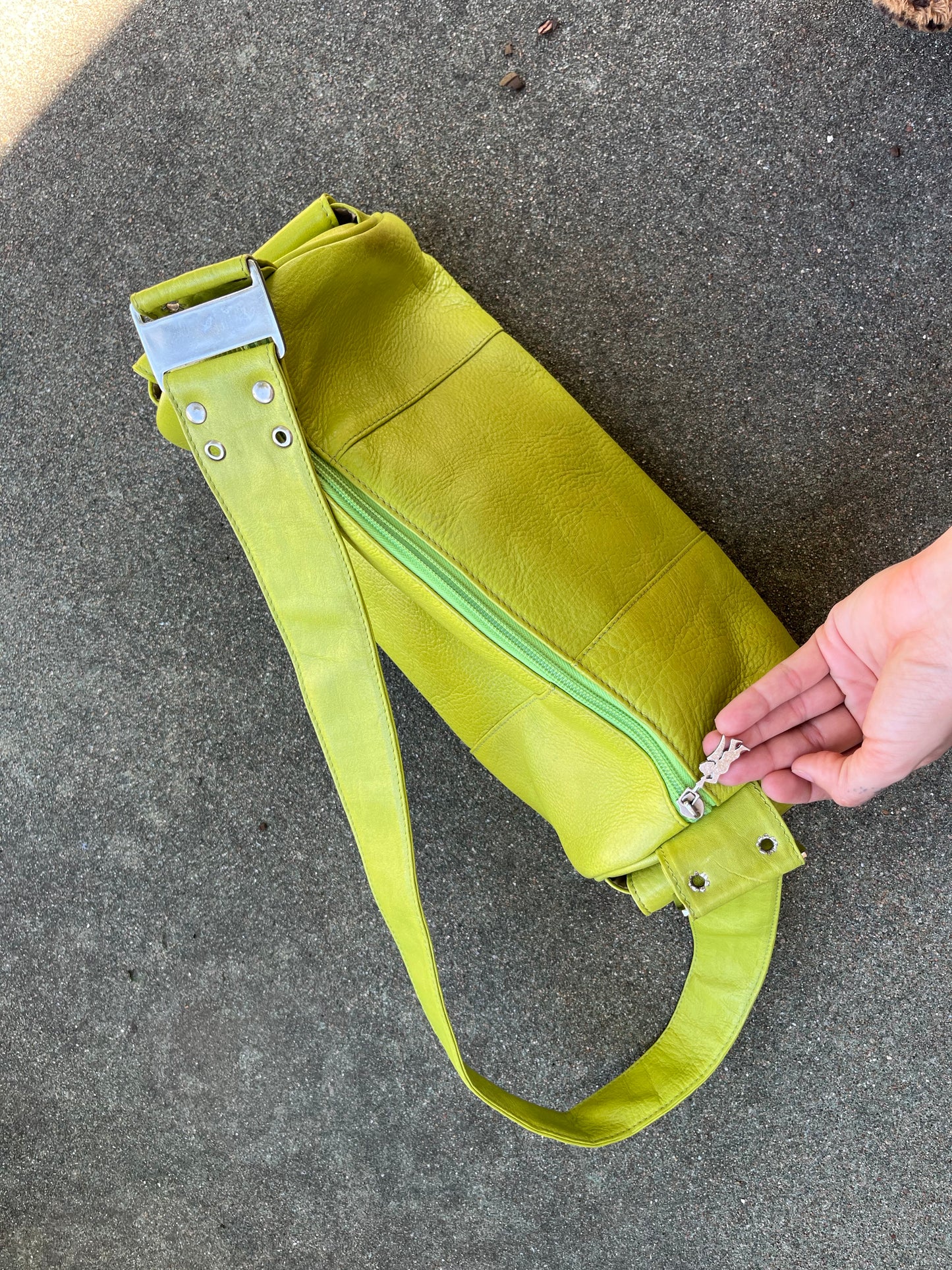 y2k brat green leather bag for kyndall