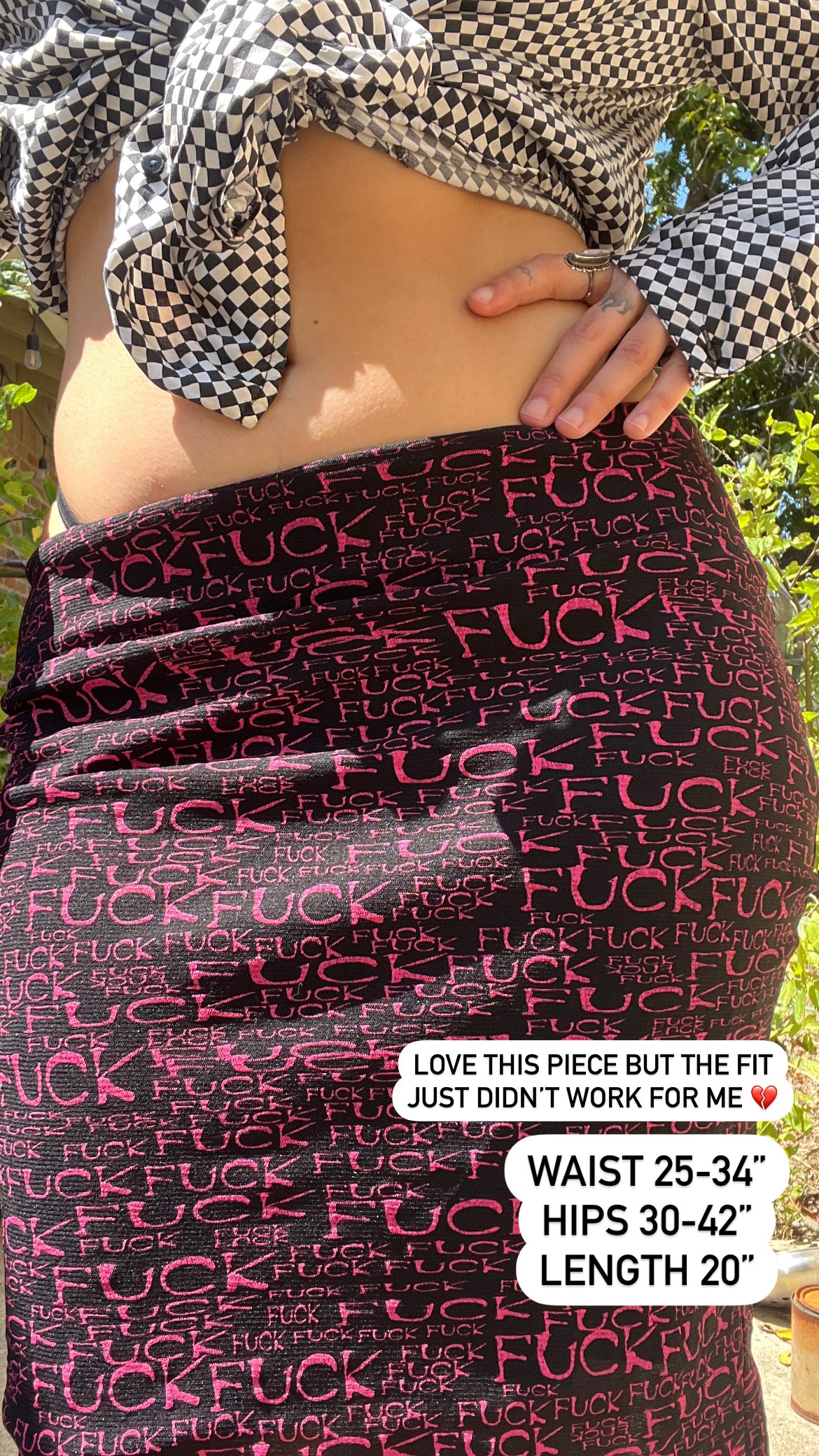 90s lip service “fuck” skirt for tyler