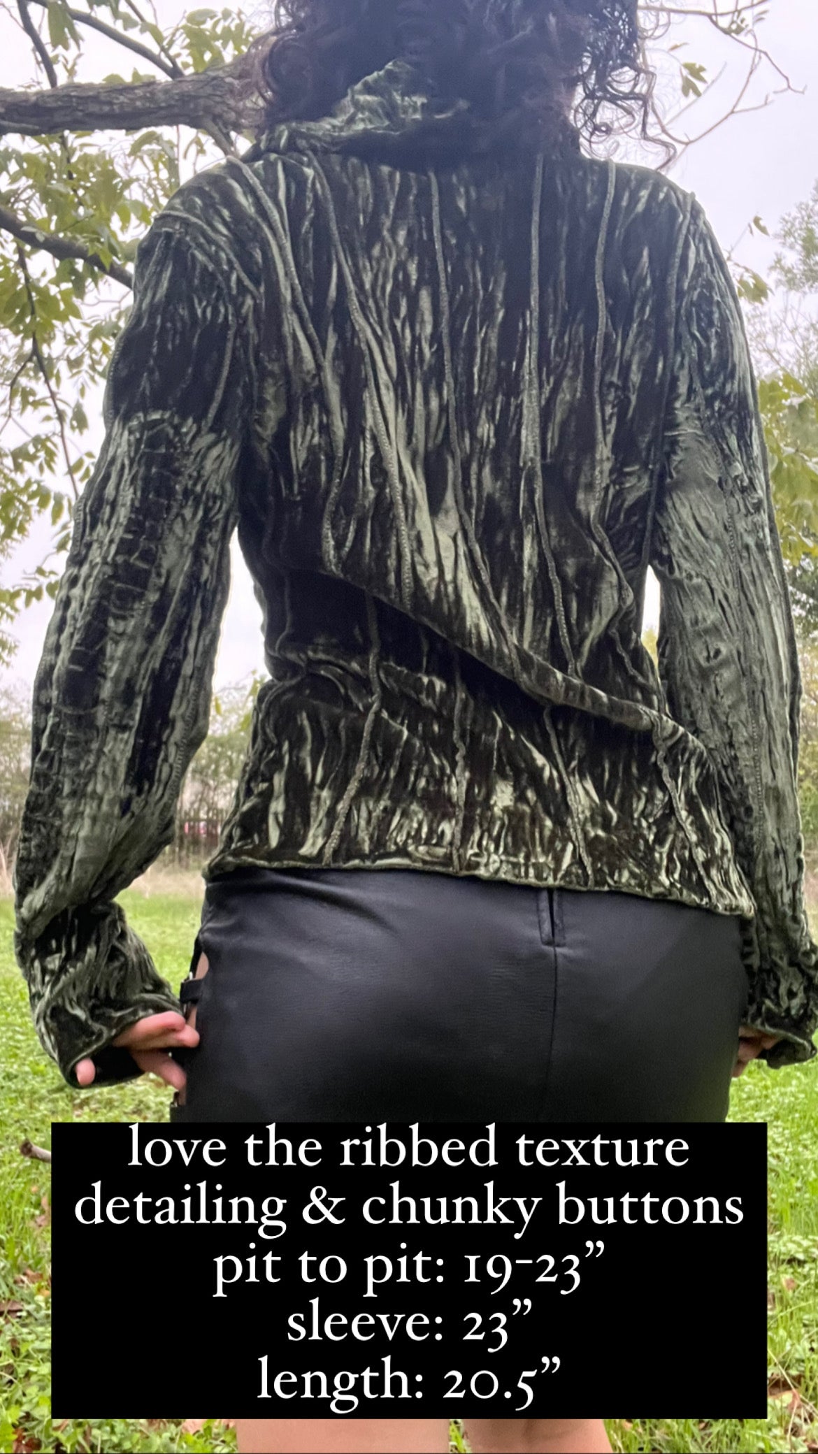 90s bustier + green velvet cardi for rachel