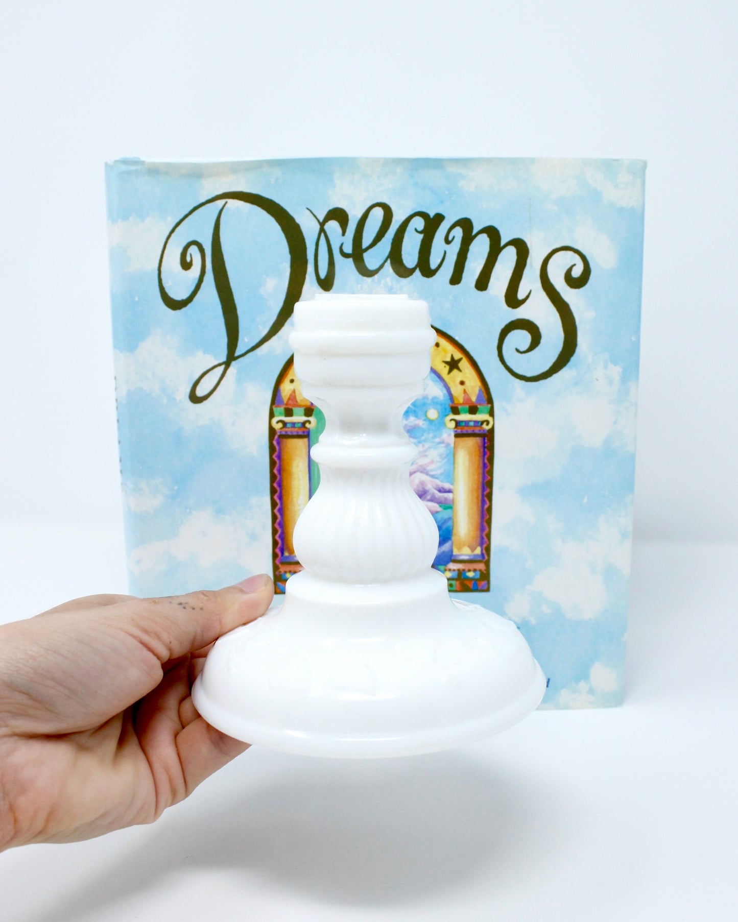 1970s Milk Glass Candle Holders