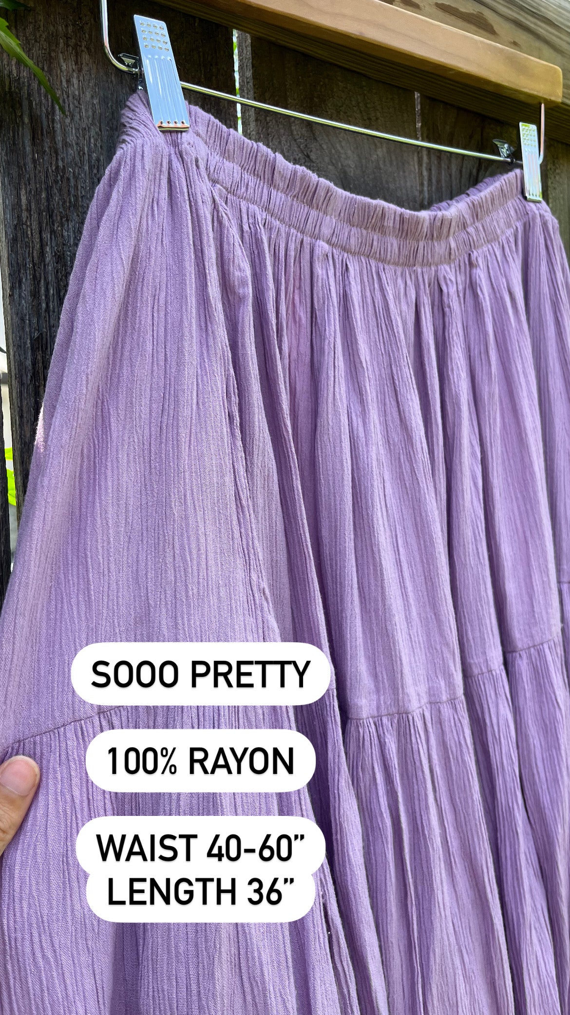 90s lavender tiered maxi skirt for neda
