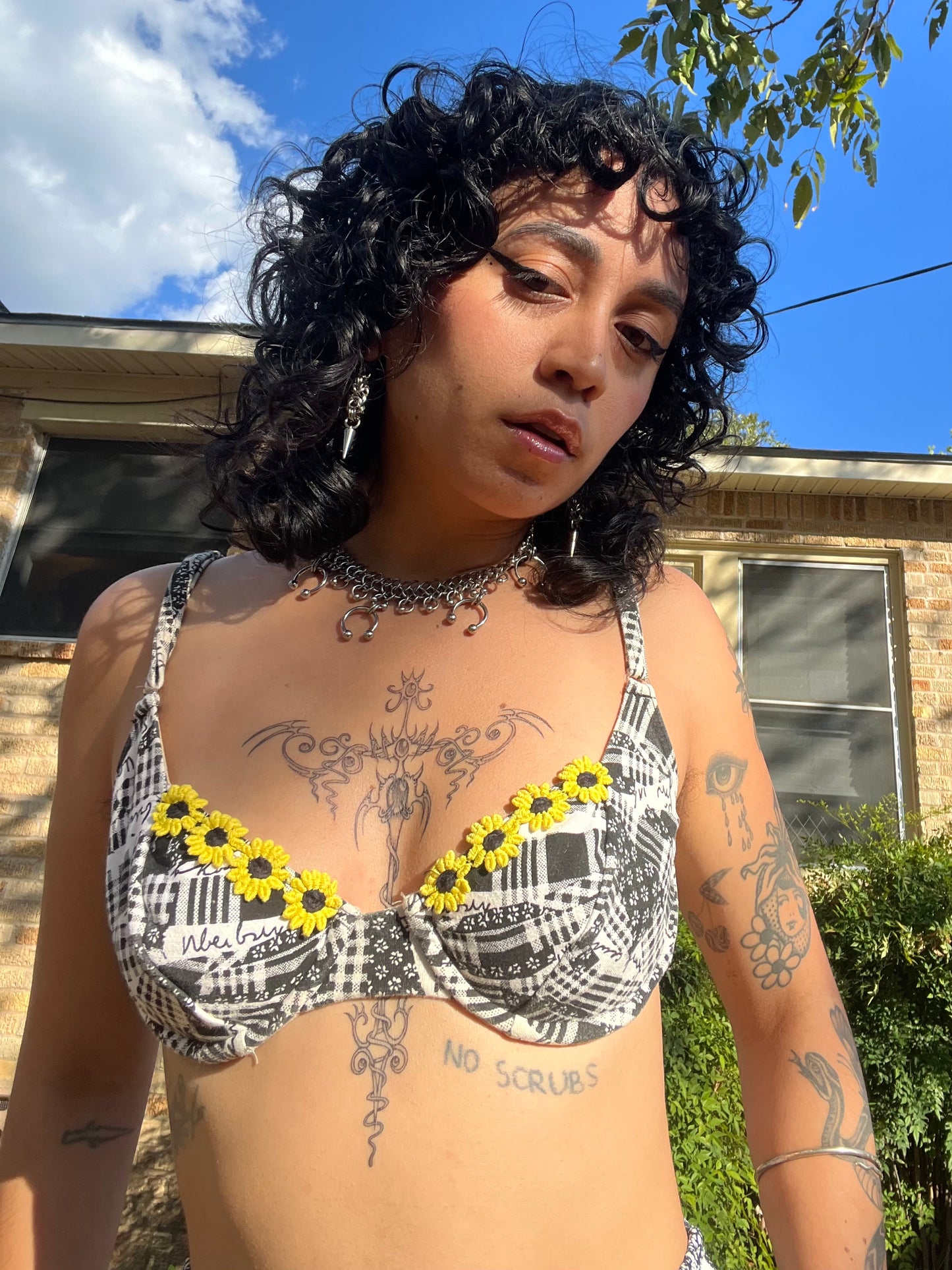 1990s Sunflower Bikini Top