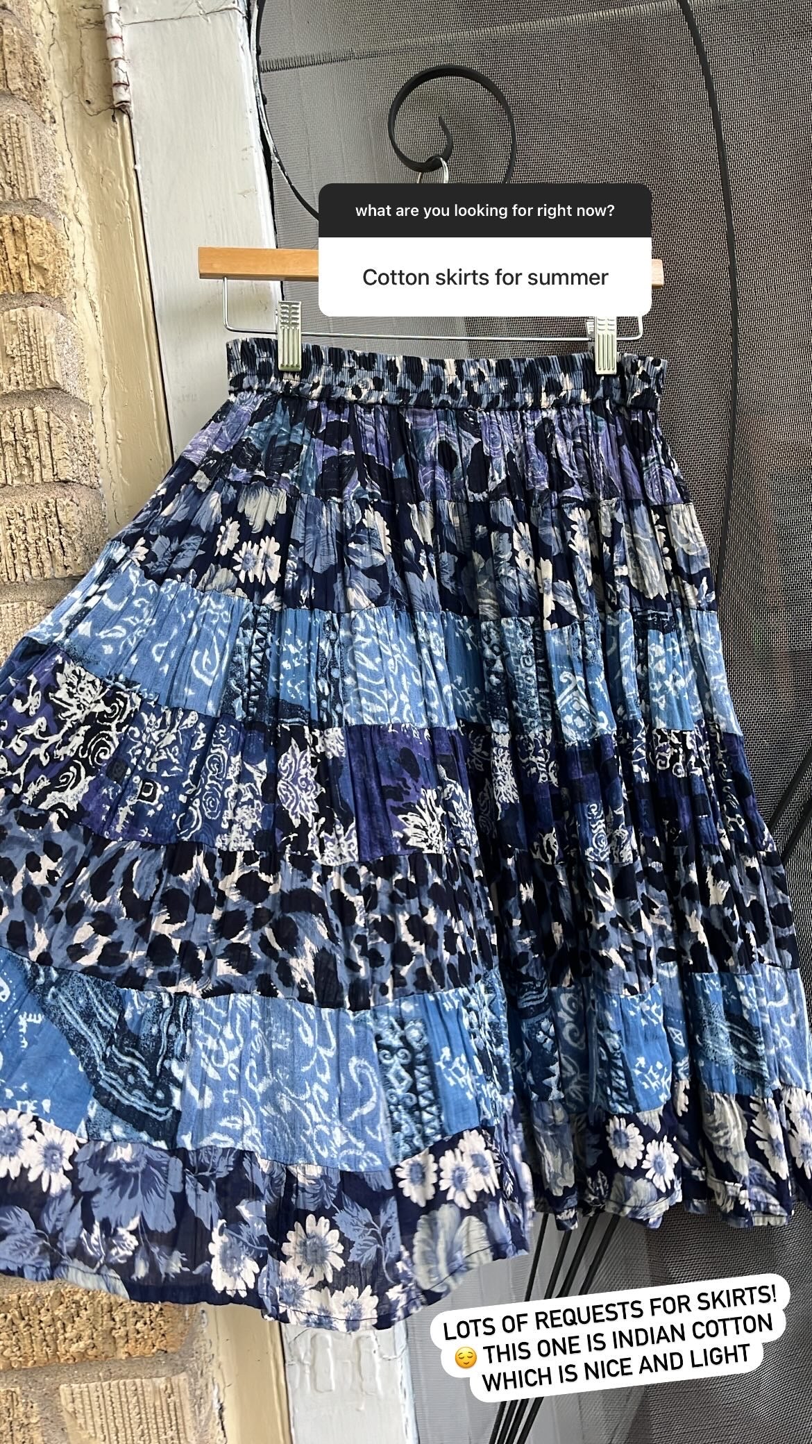 90s patchwork indian cotton skirt for kaitlyn