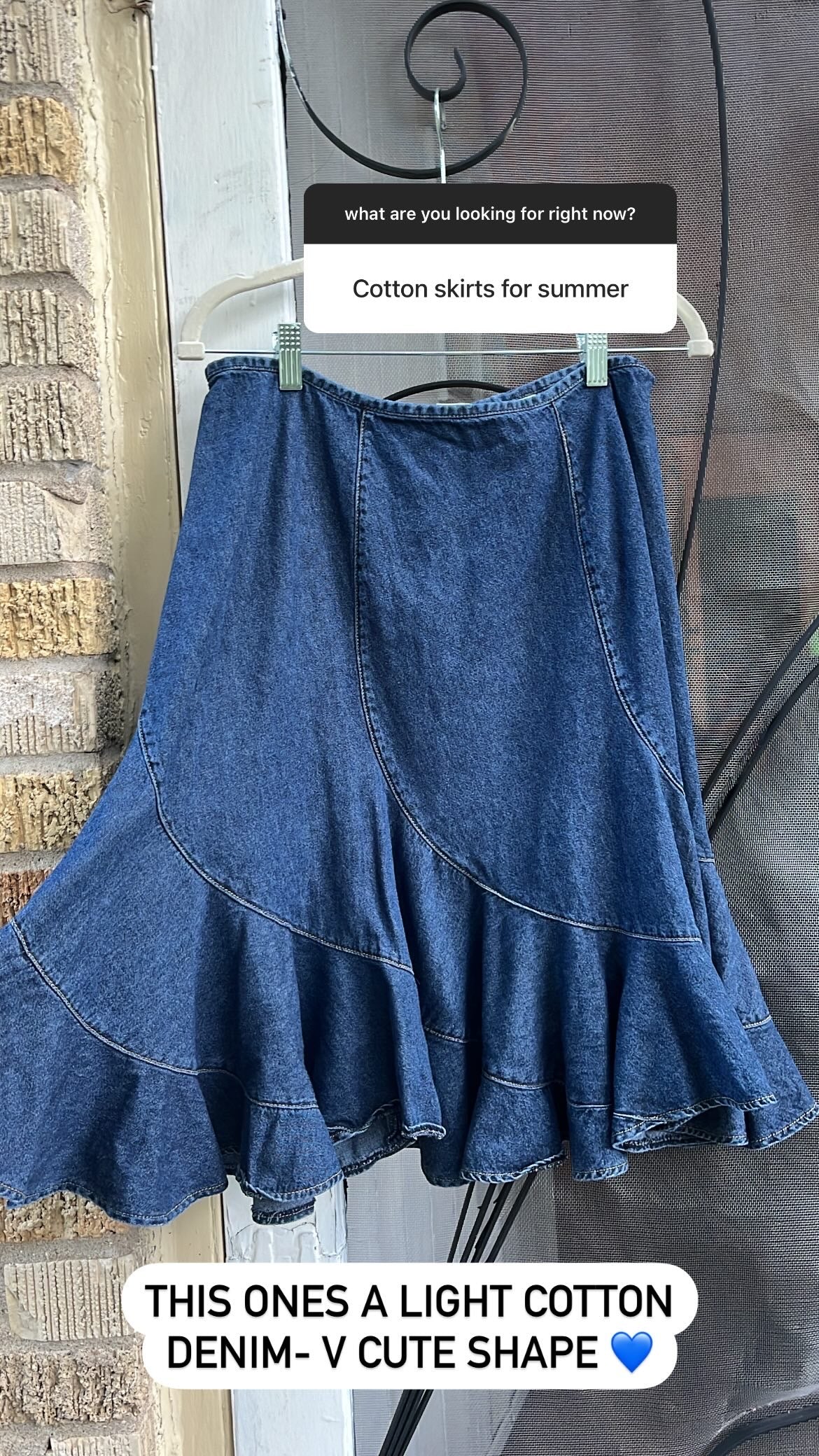 y2k denim midi skirt for erika
