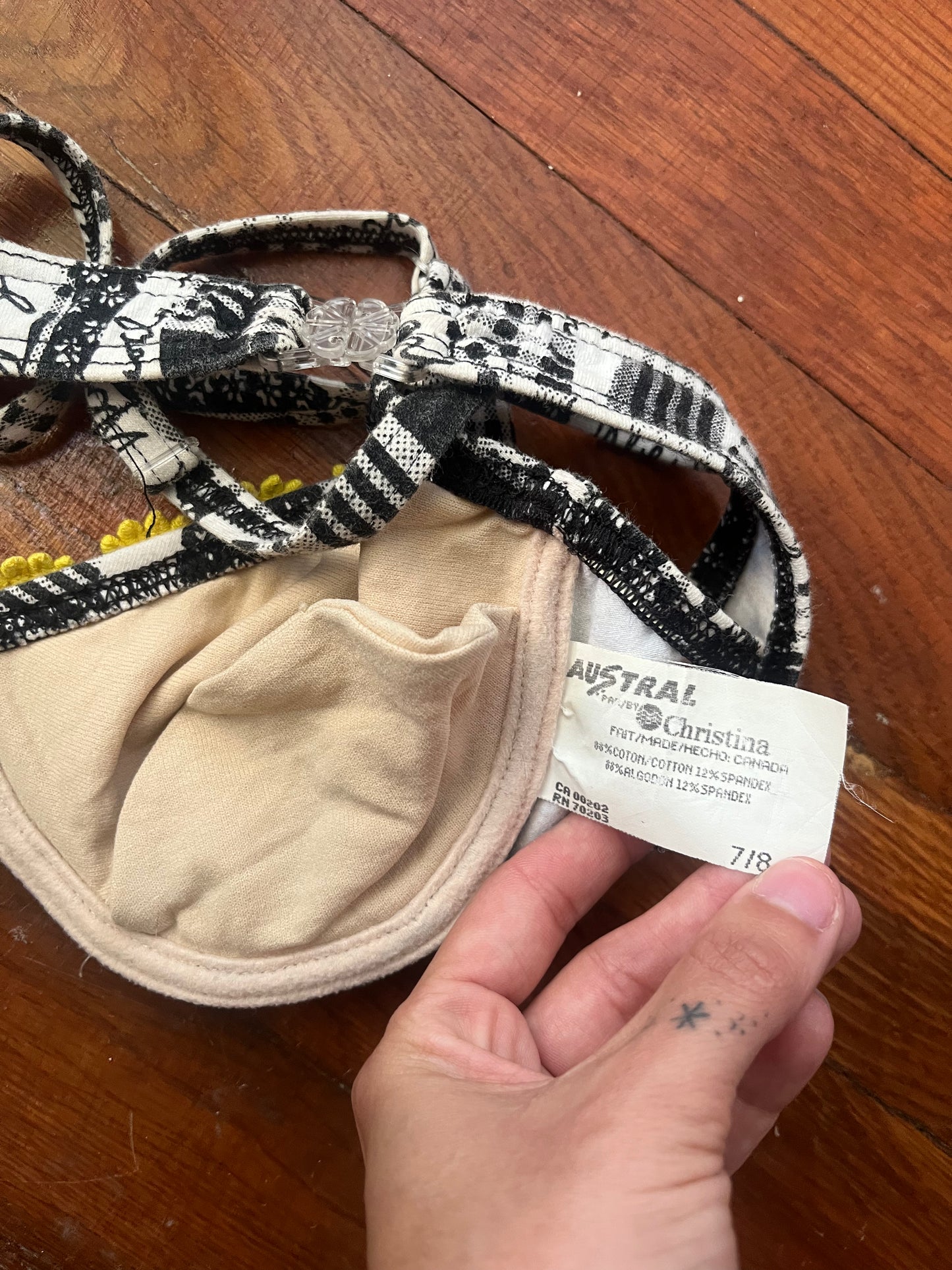 1990s Sunflower Bikini Top