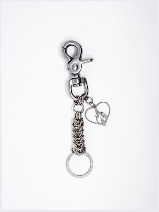 Flaming Heart Keychain
