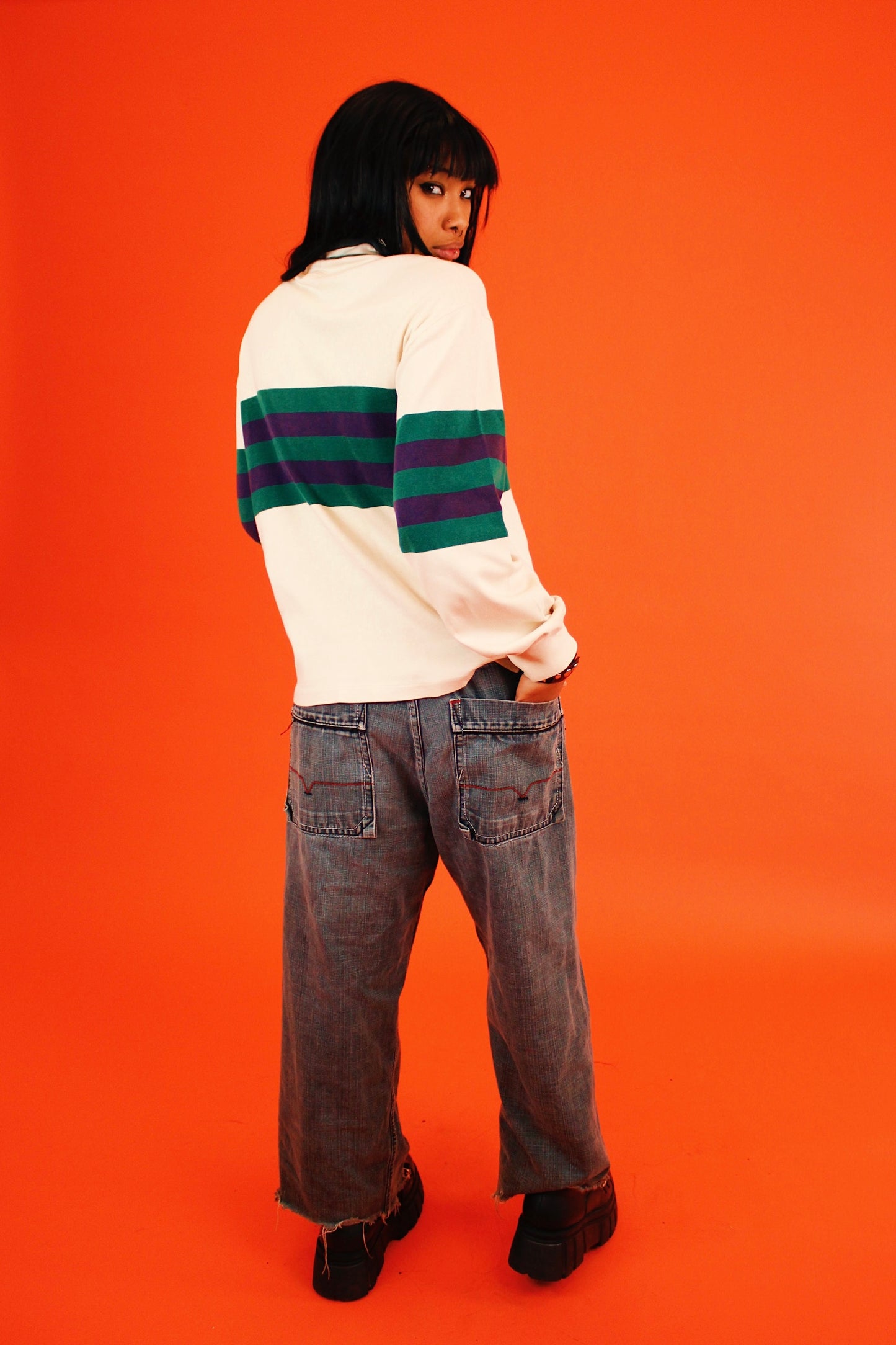 1990s Corey Striped Turtleneck