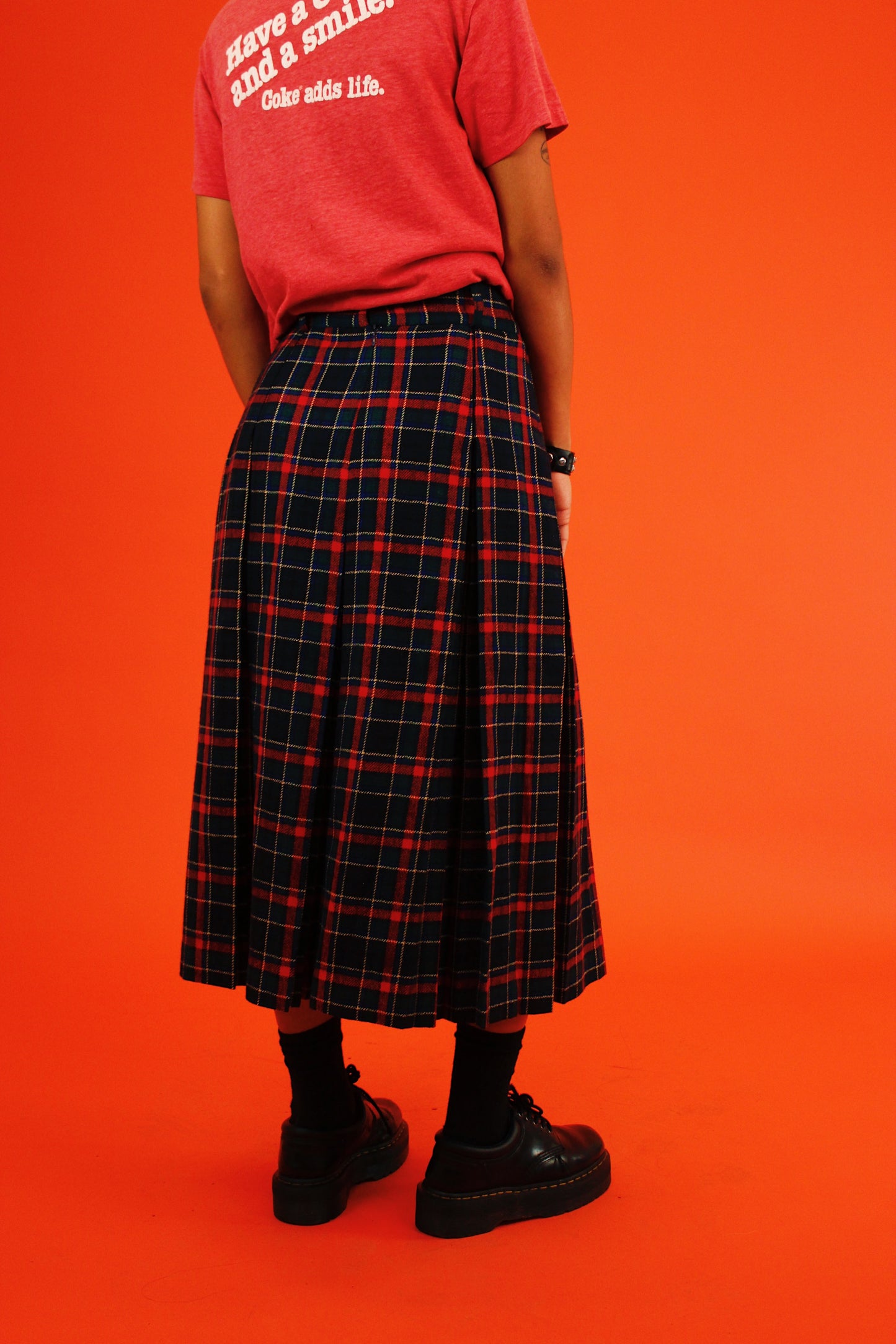 1980s Plaid Schoolgirl Skirt