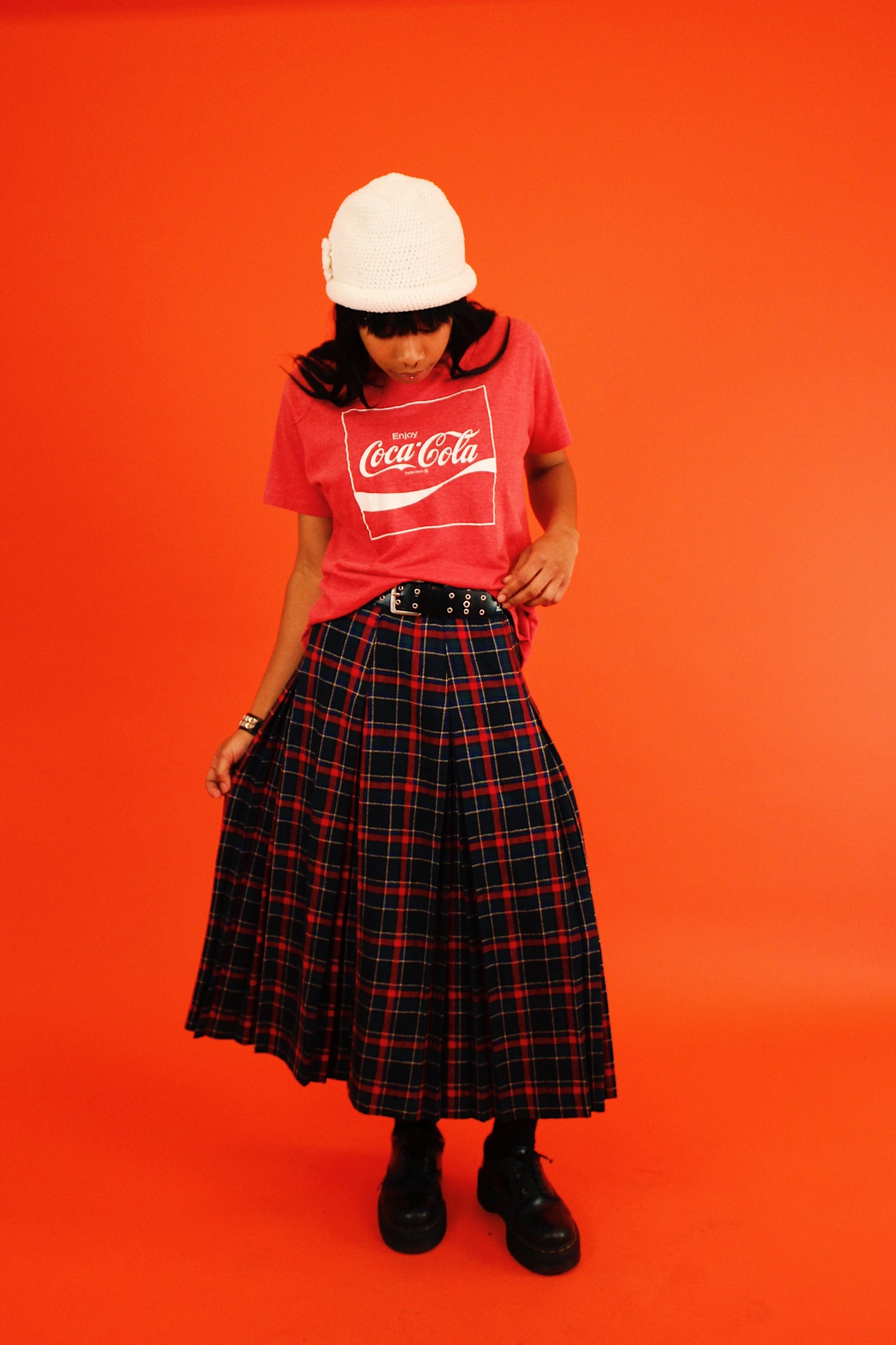 1980s Plaid Schoolgirl Skirt