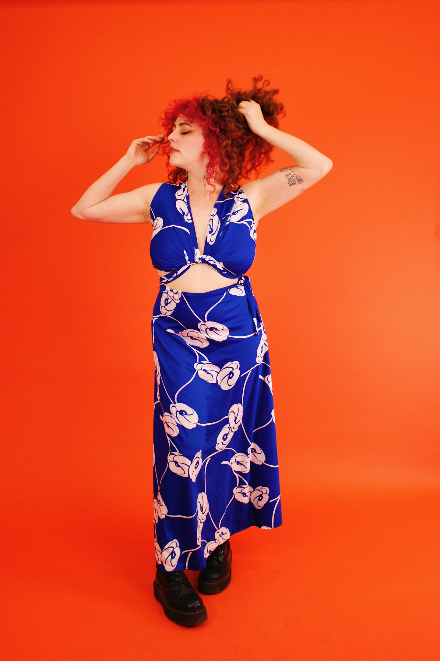 1960s Indigo Floral 3-Pc Set