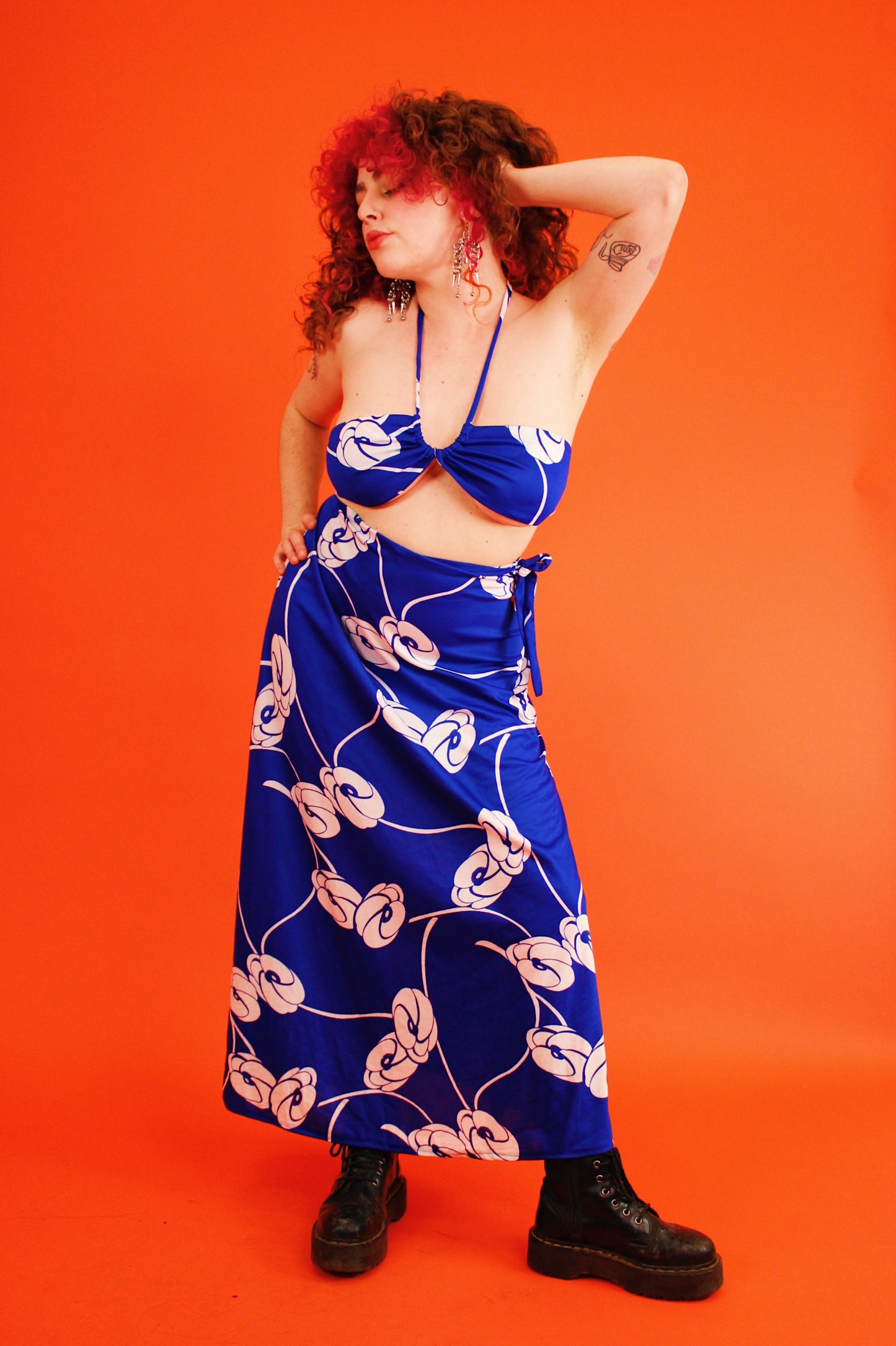 1960s Indigo Floral 3-Pc Set
