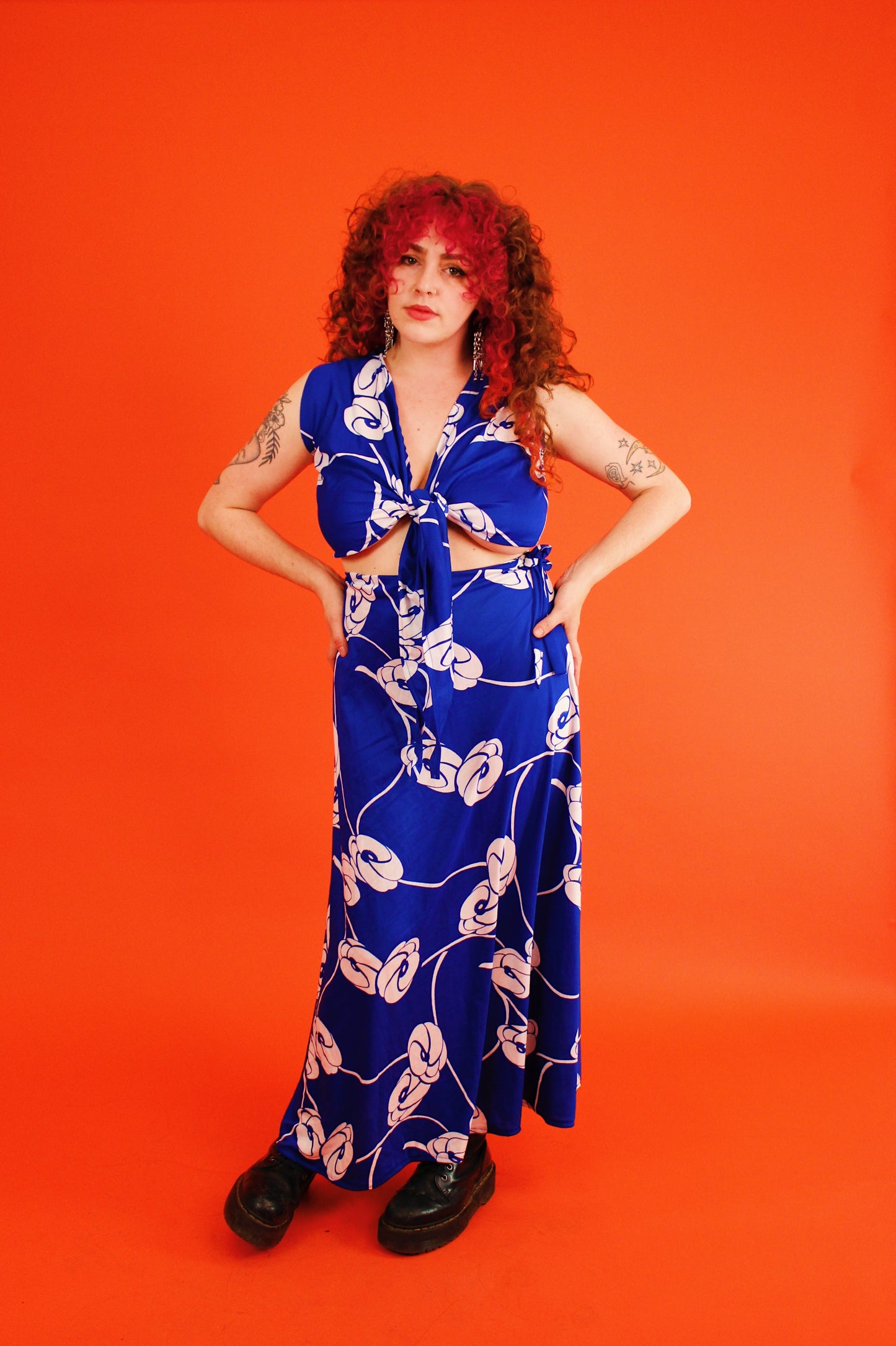 1960s Indigo Floral 3-Pc Set