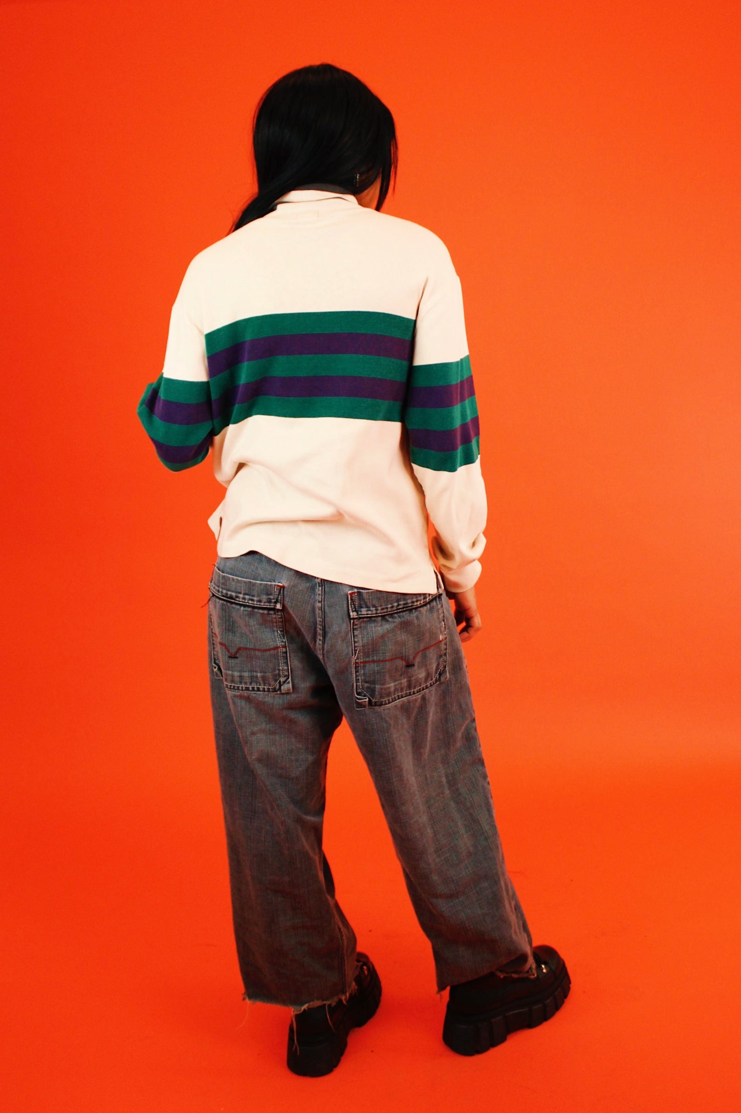 1990s Corey Striped Turtleneck